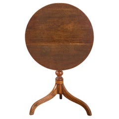 18th Century oak and elm tilt top wine table