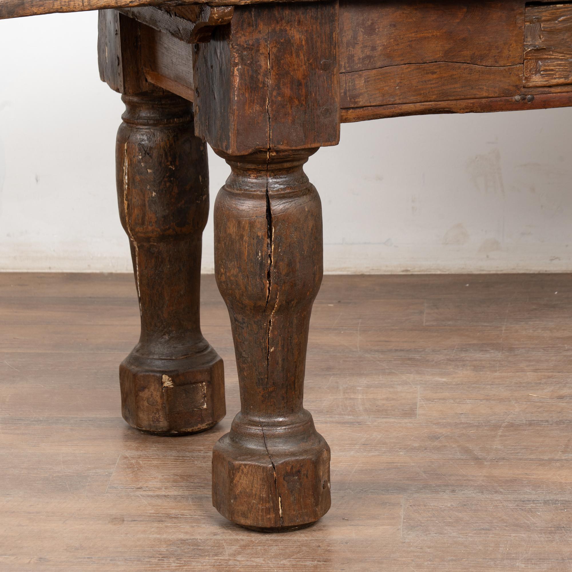 18th Century Oak Baroque Refectory Library Table, Denmark For Sale 6