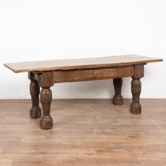 18th Century Oak Baroque Refectory Library Table, Denmark
