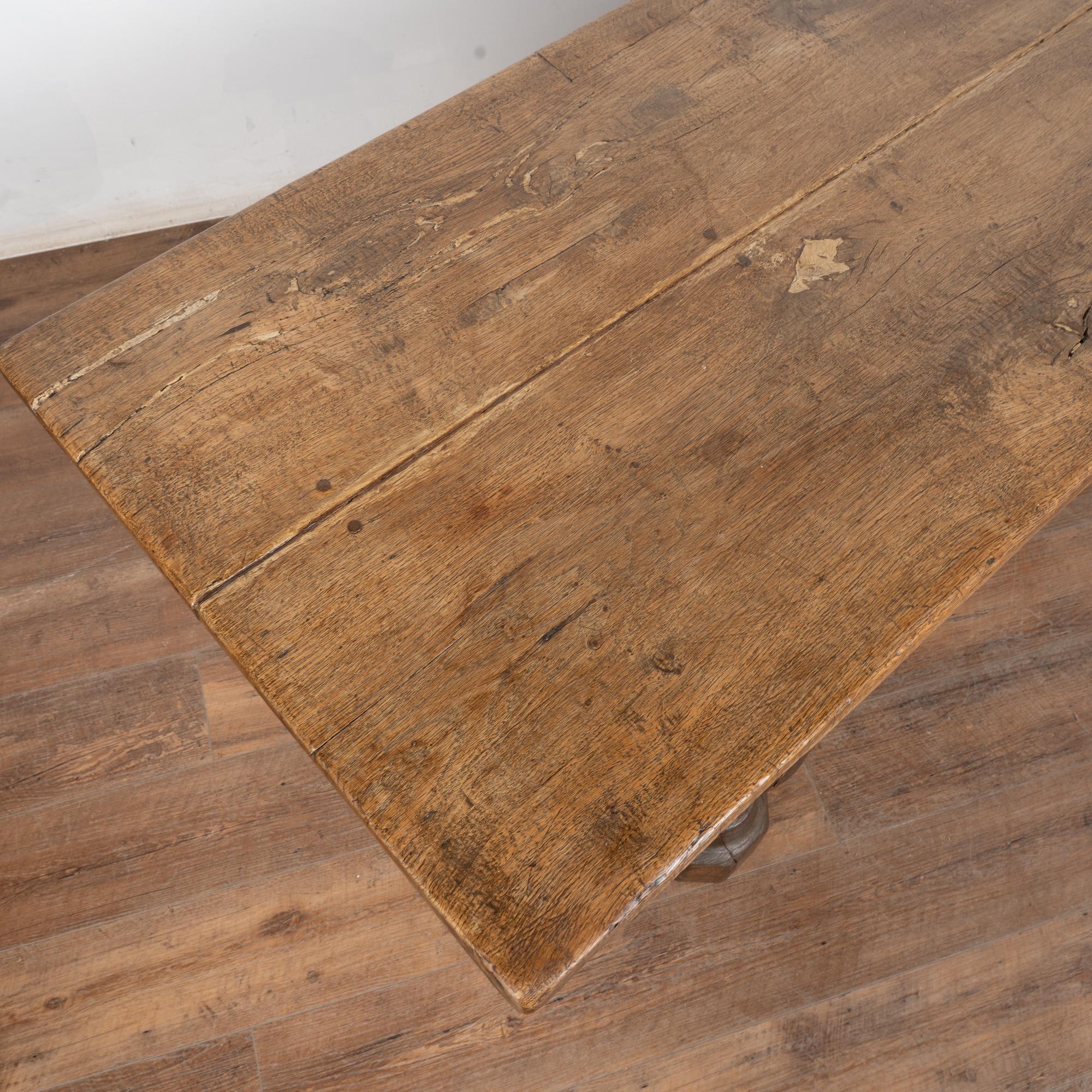 18th Century Oak Baroque Refectory Library Table, Denmark For Sale 1