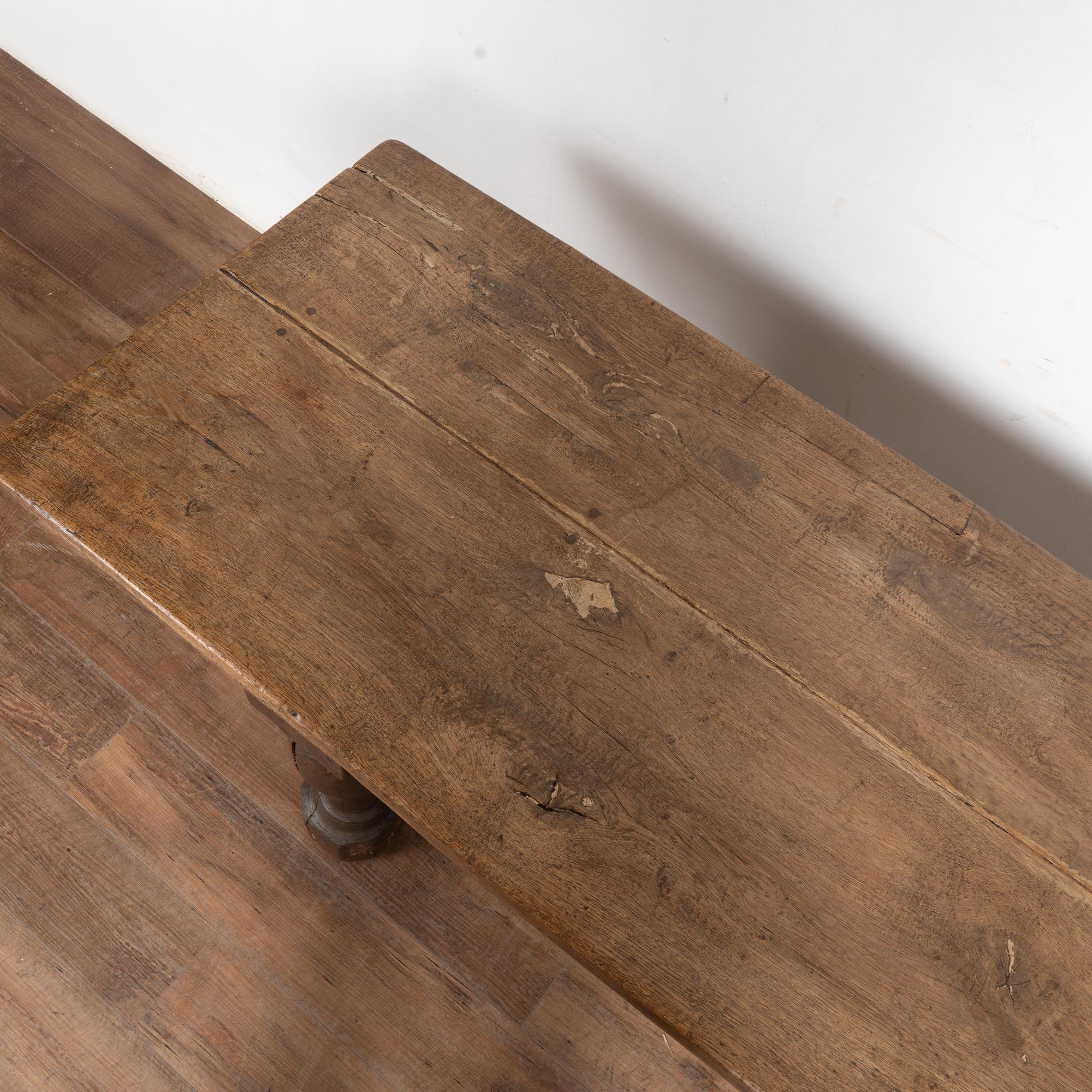 18th Century Oak Baroque Refectory Library Table, Denmark For Sale 2