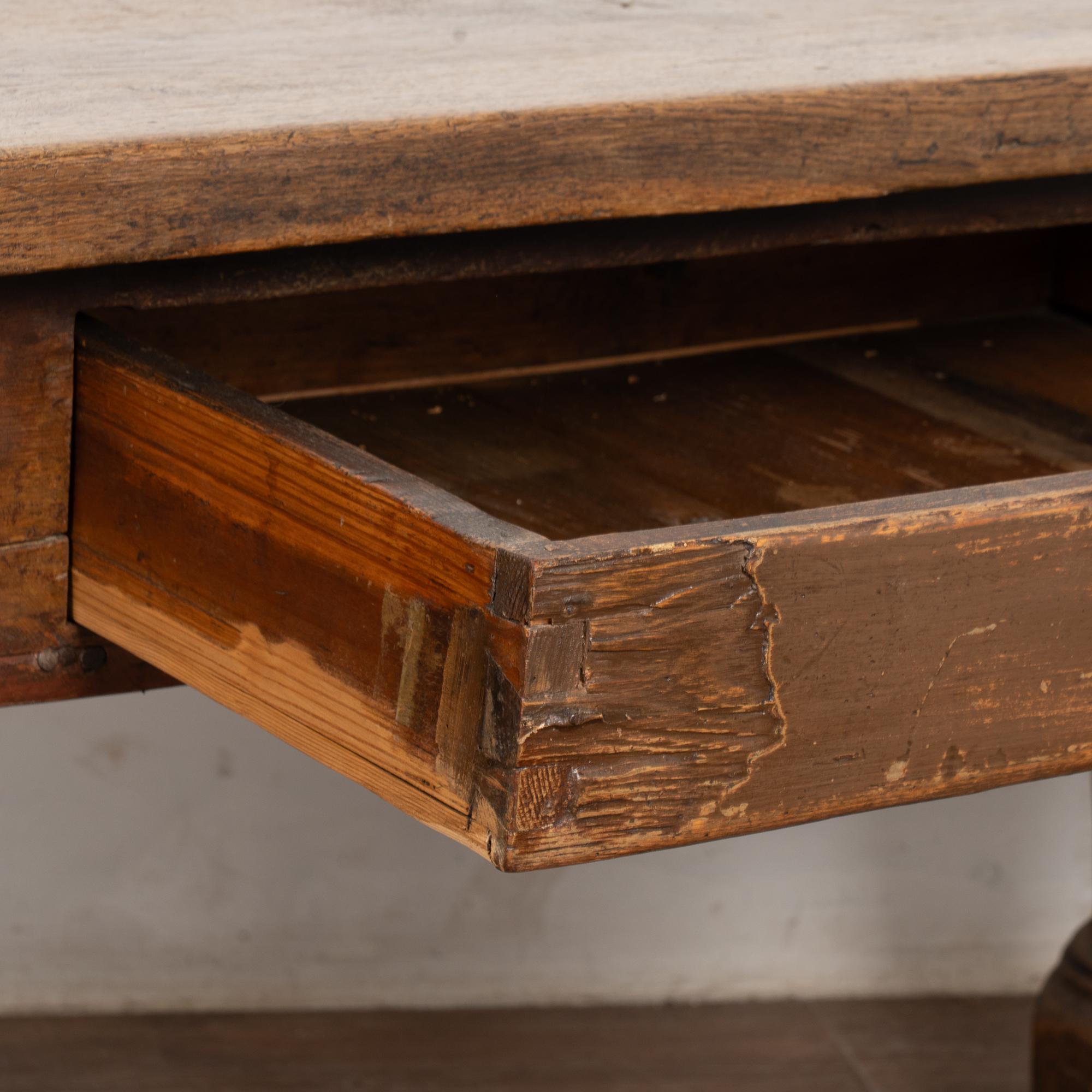 18th Century Oak Baroque Refectory Library Table, Denmark For Sale 4