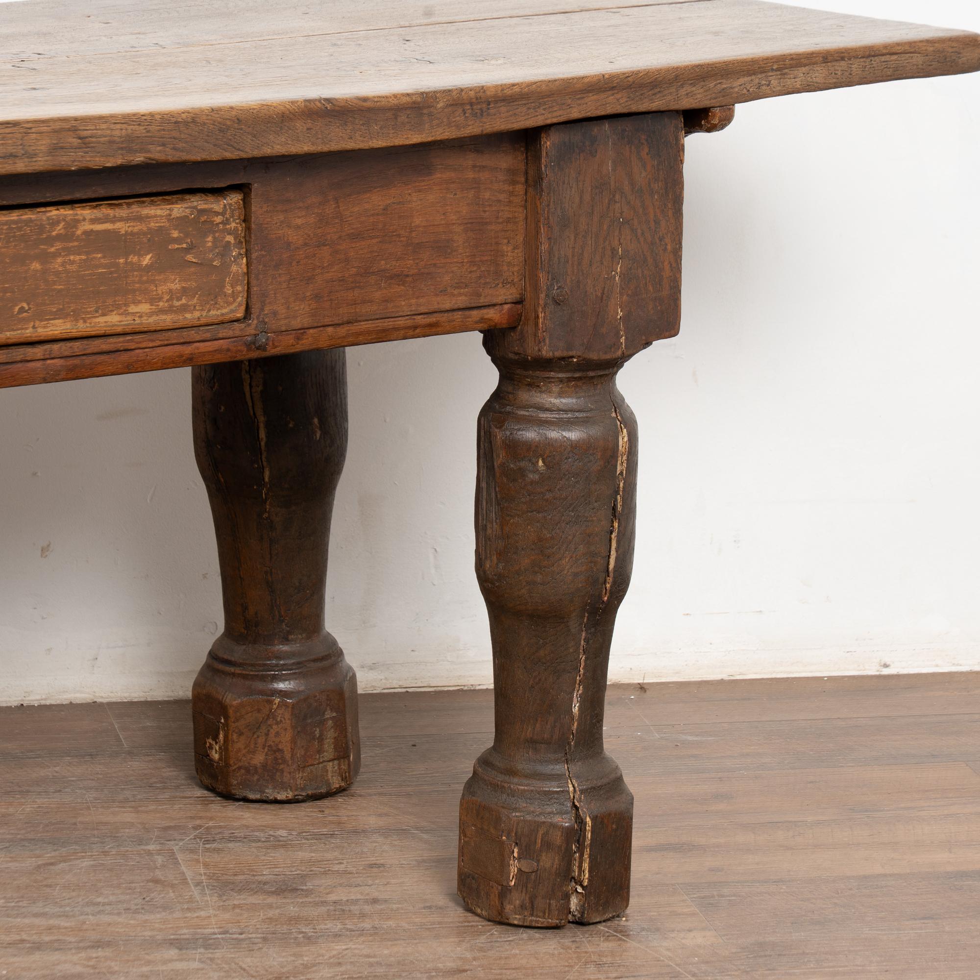 18th Century Oak Baroque Refectory Library Table, Denmark For Sale 5