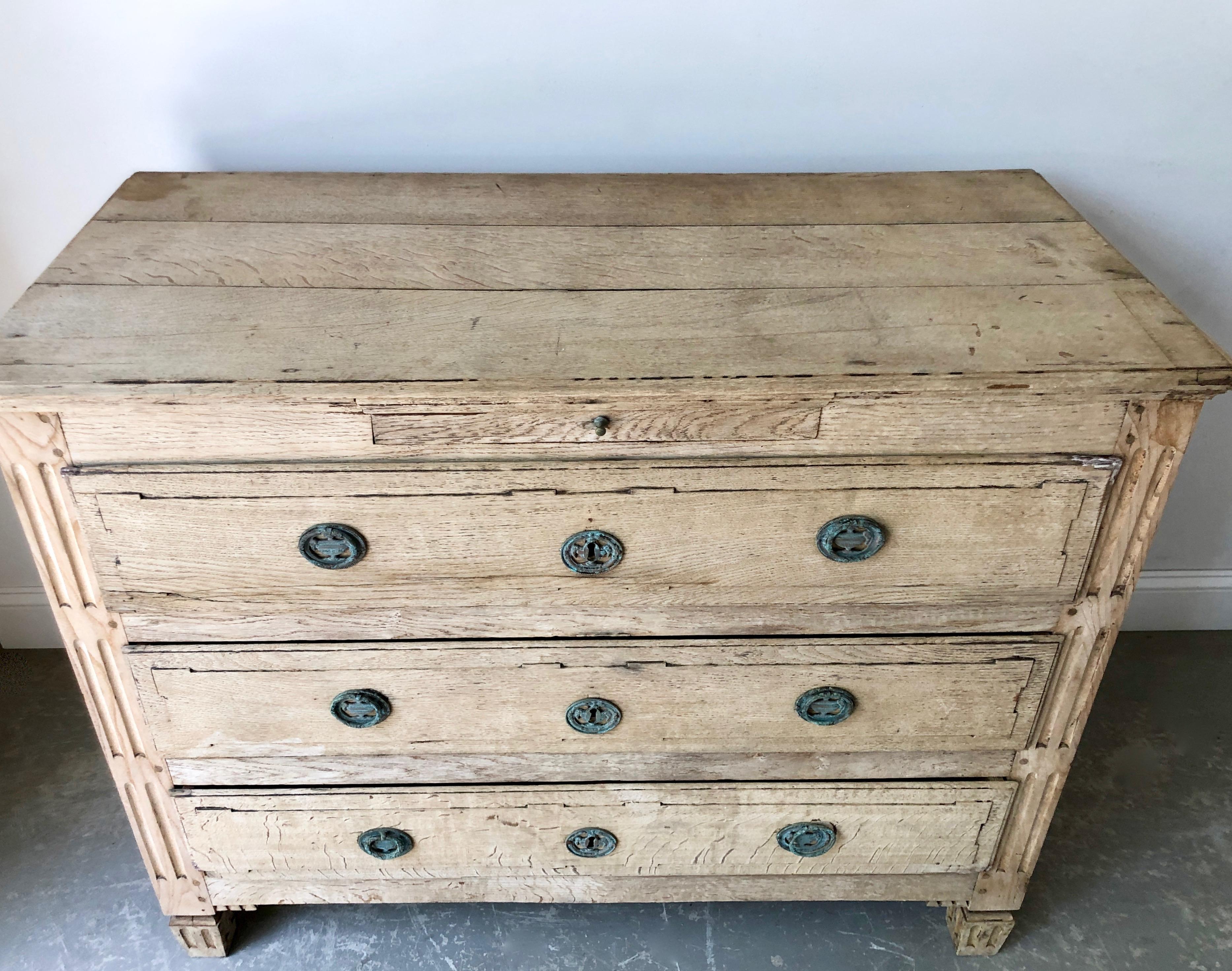 French 18th Century Oak Bleached Commode