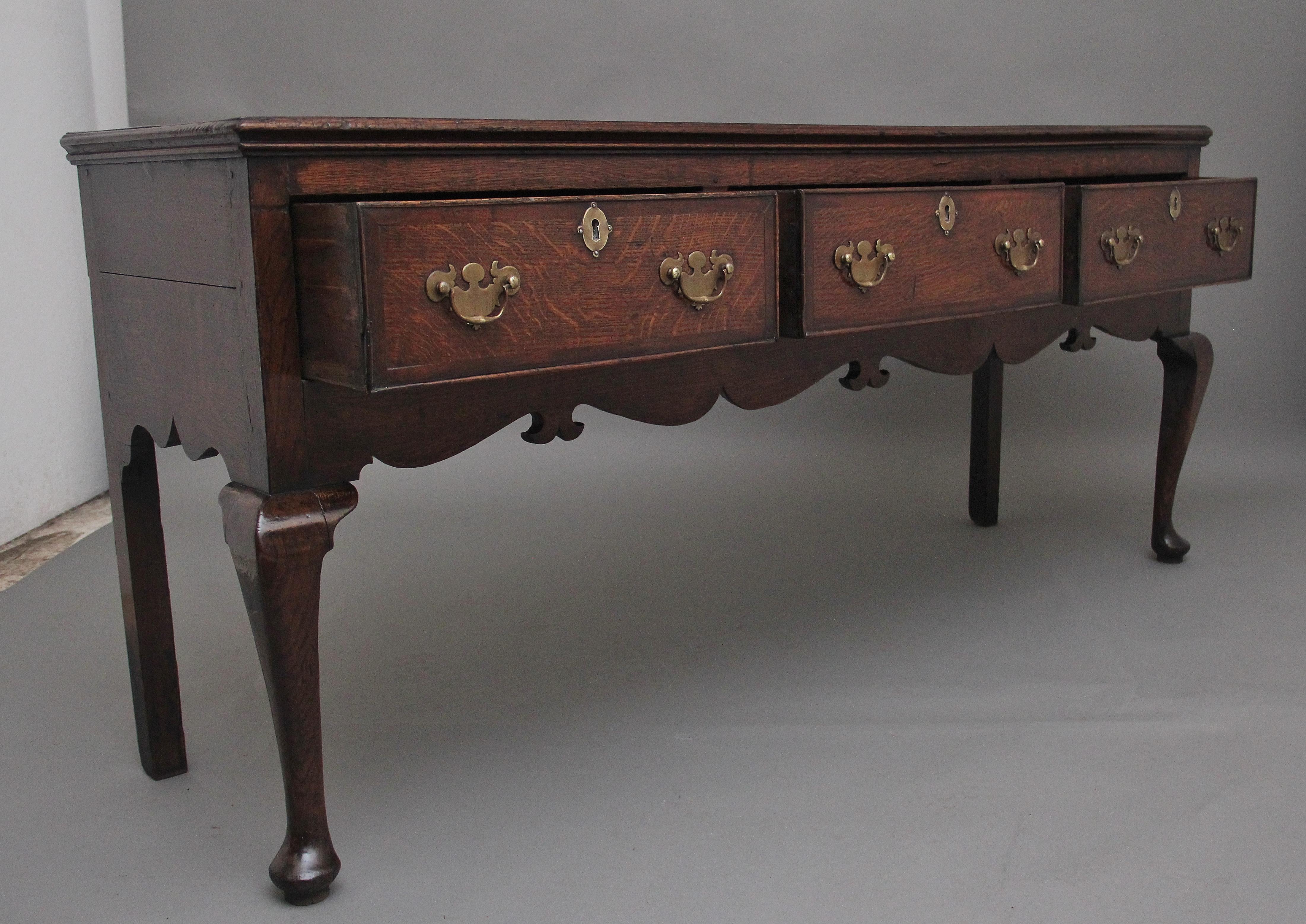 Late 18th Century 18th Century oak cabriole leg dresser base For Sale