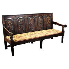 18th Century Oak Carved Settle/Bench