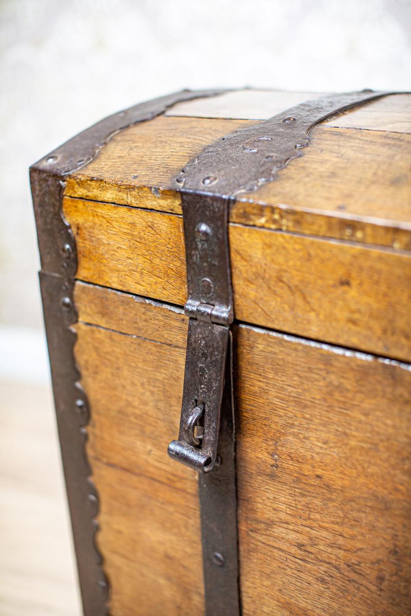 18th Century 18th-Century Oak Chest with Iron Fittings