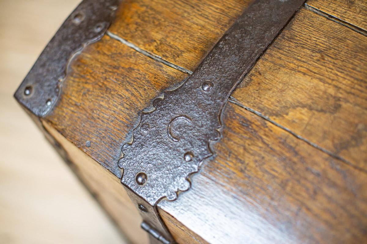 18th-Century Oak Chest with Iron Fittings 2