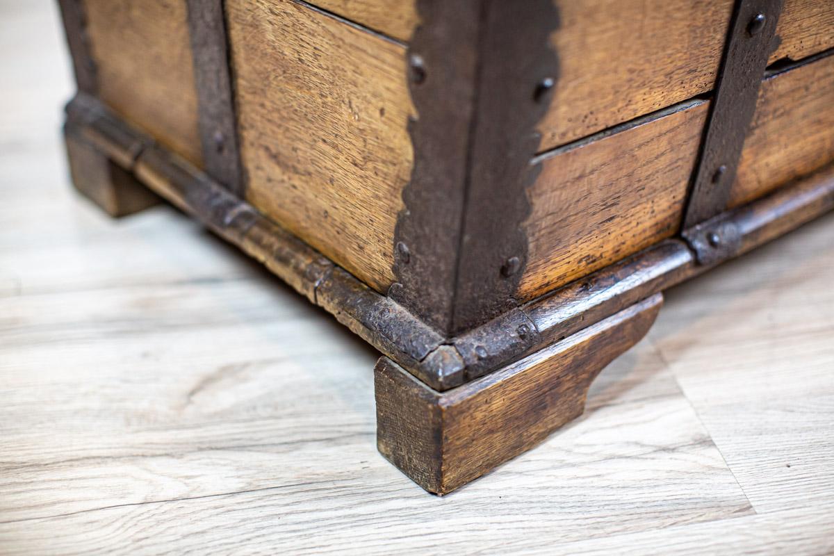 18th-Century Oak Chest with Iron Fittings 4