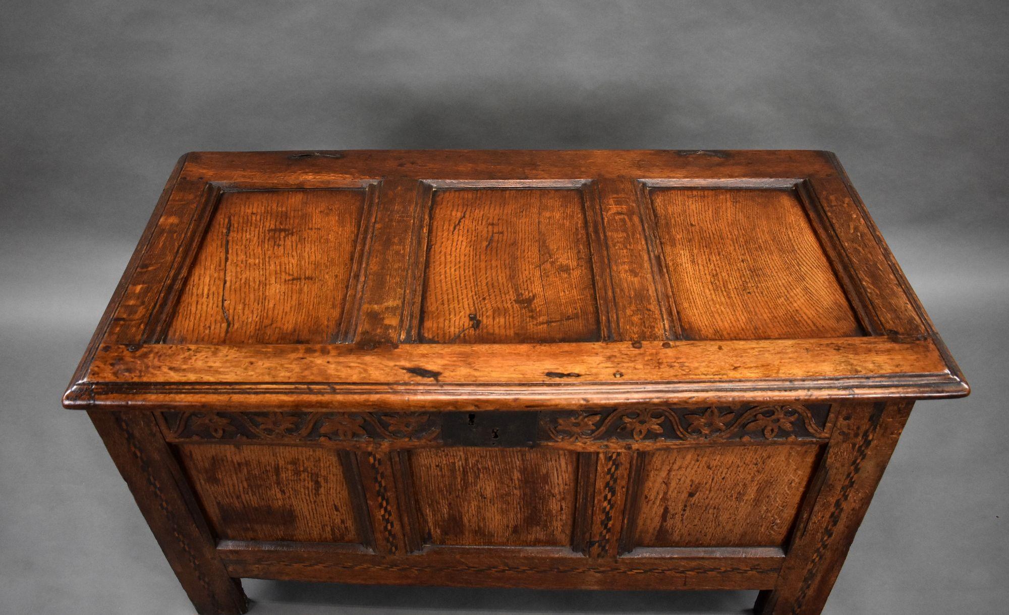 18th Century Oak Coffer In Good Condition For Sale In Chelmsford, Essex