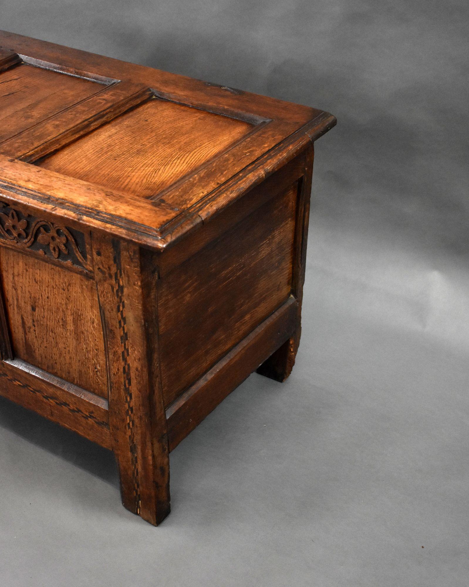 18th Century Oak Coffer For Sale 1