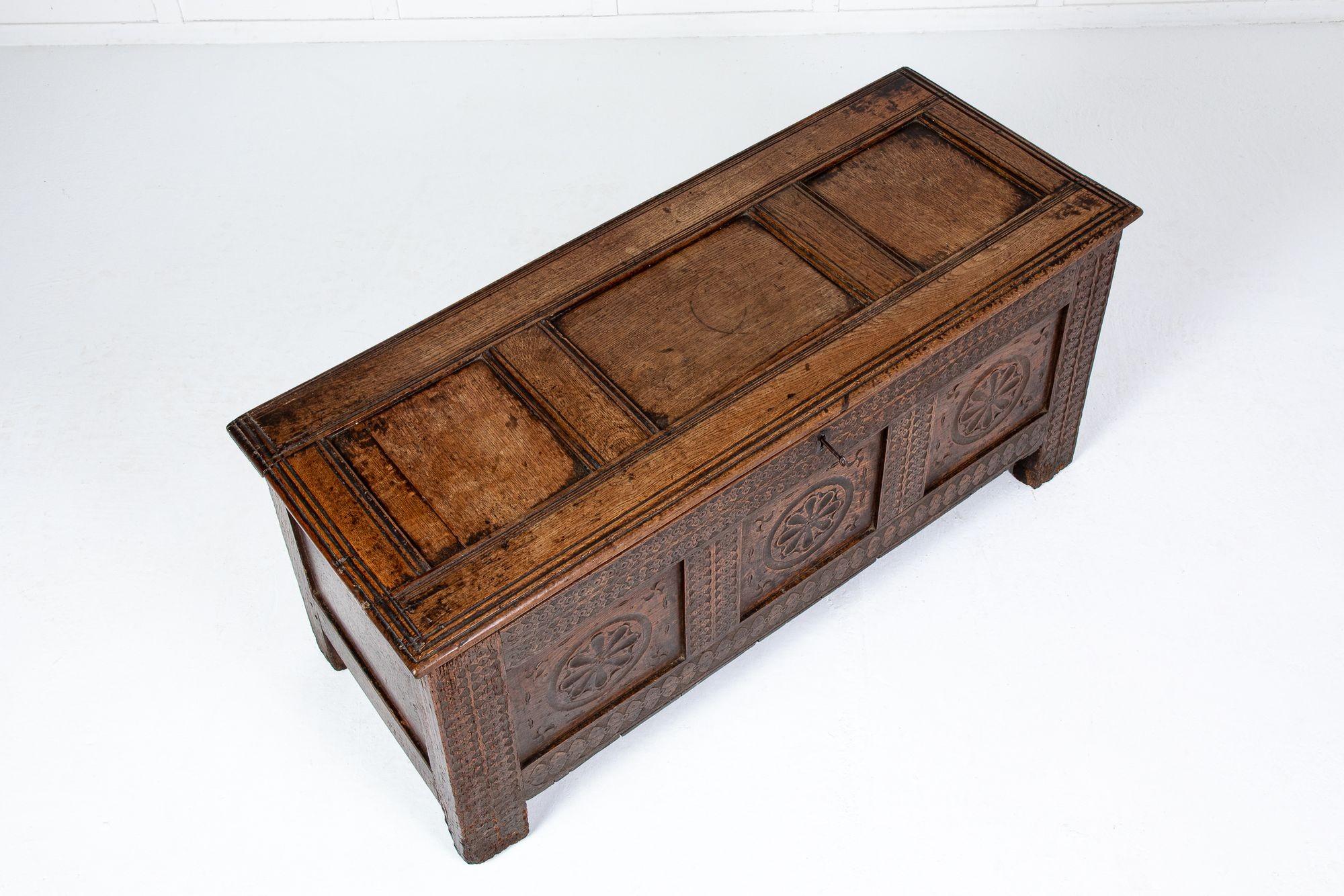 18th Century Oak Coffer For Sale 3