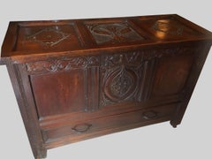 18th Century Oak Coffer with Drawer