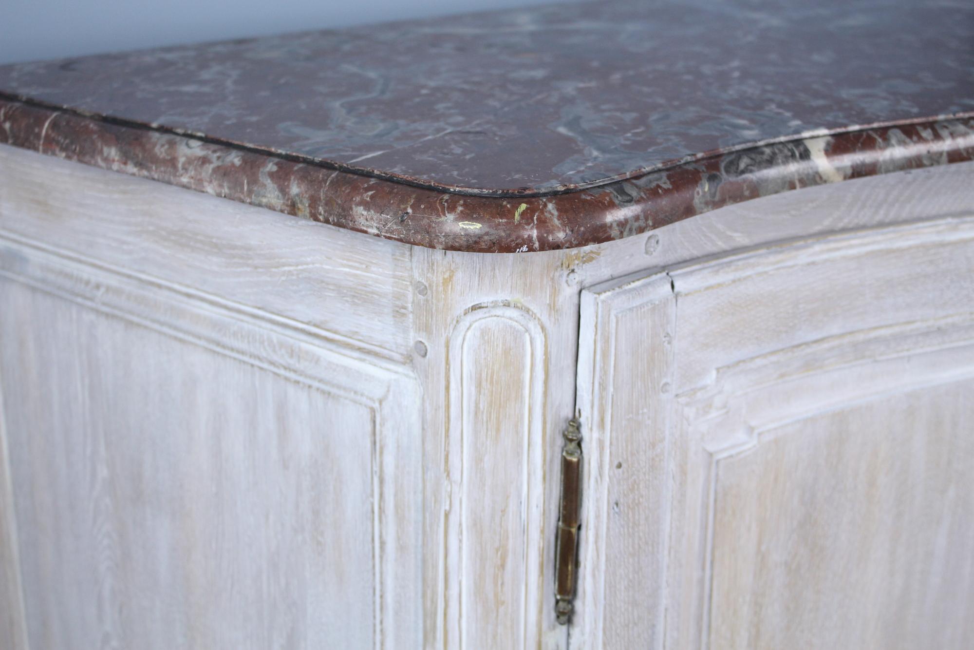 18th Century Oak Commode with Marble Top, Newly Painted For Sale 3