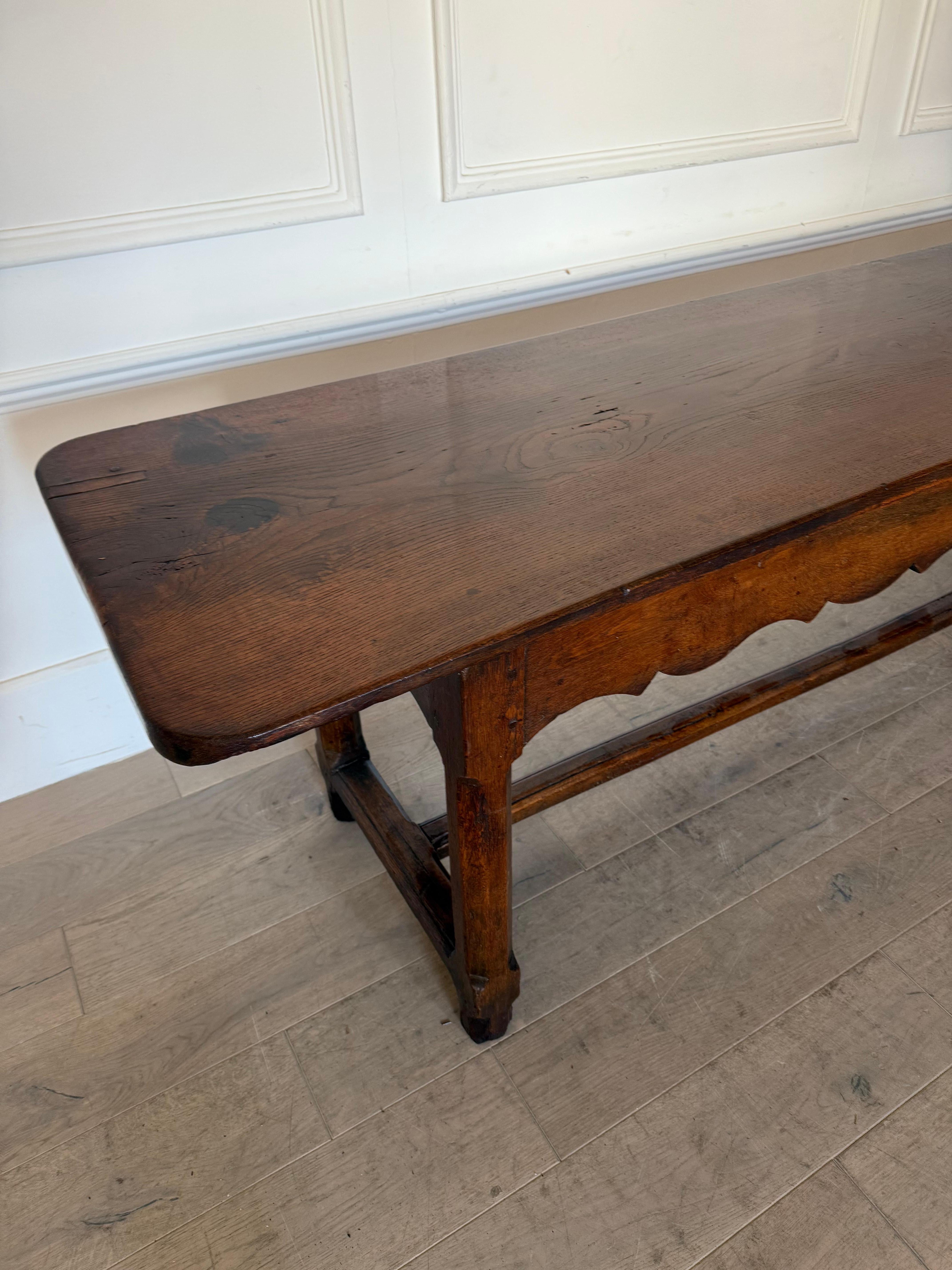 French 18th century oak console table / serving table For Sale