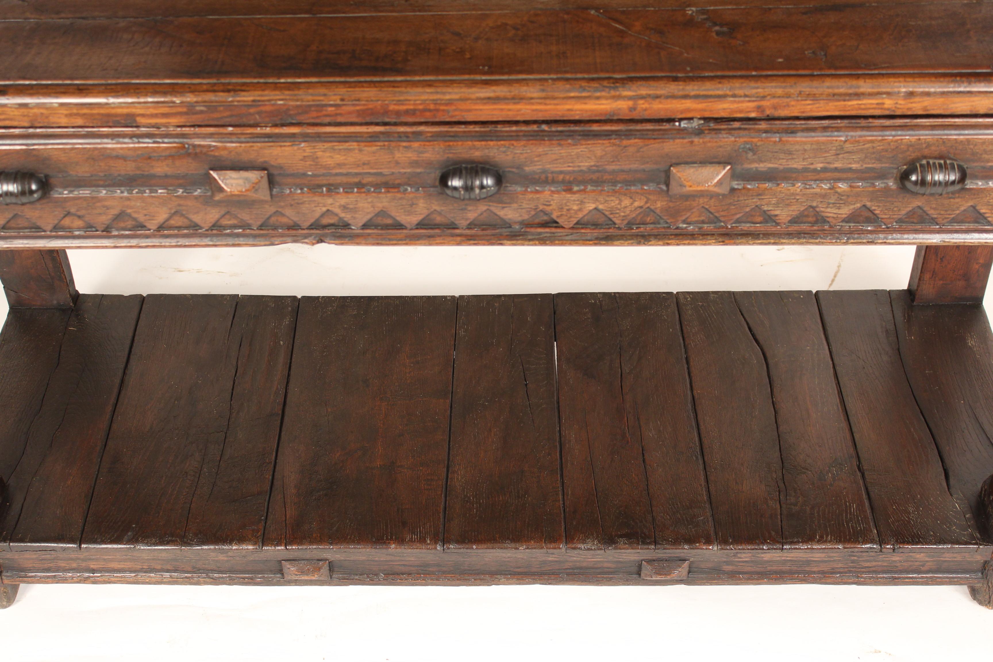 18th Century and Earlier 18th Century Oak Court Cupboard For Sale