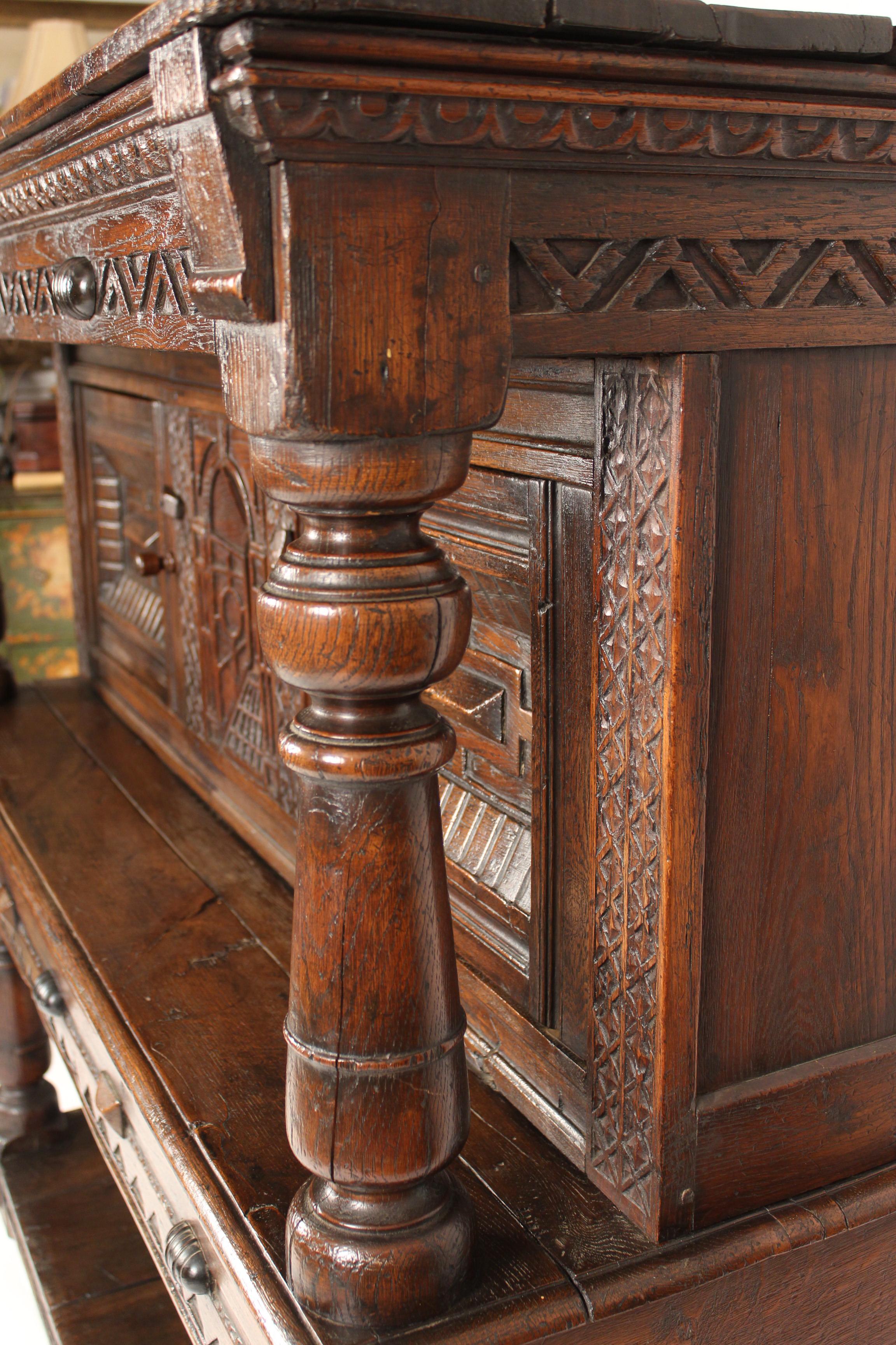 18th Century Oak Court Cupboard For Sale 2