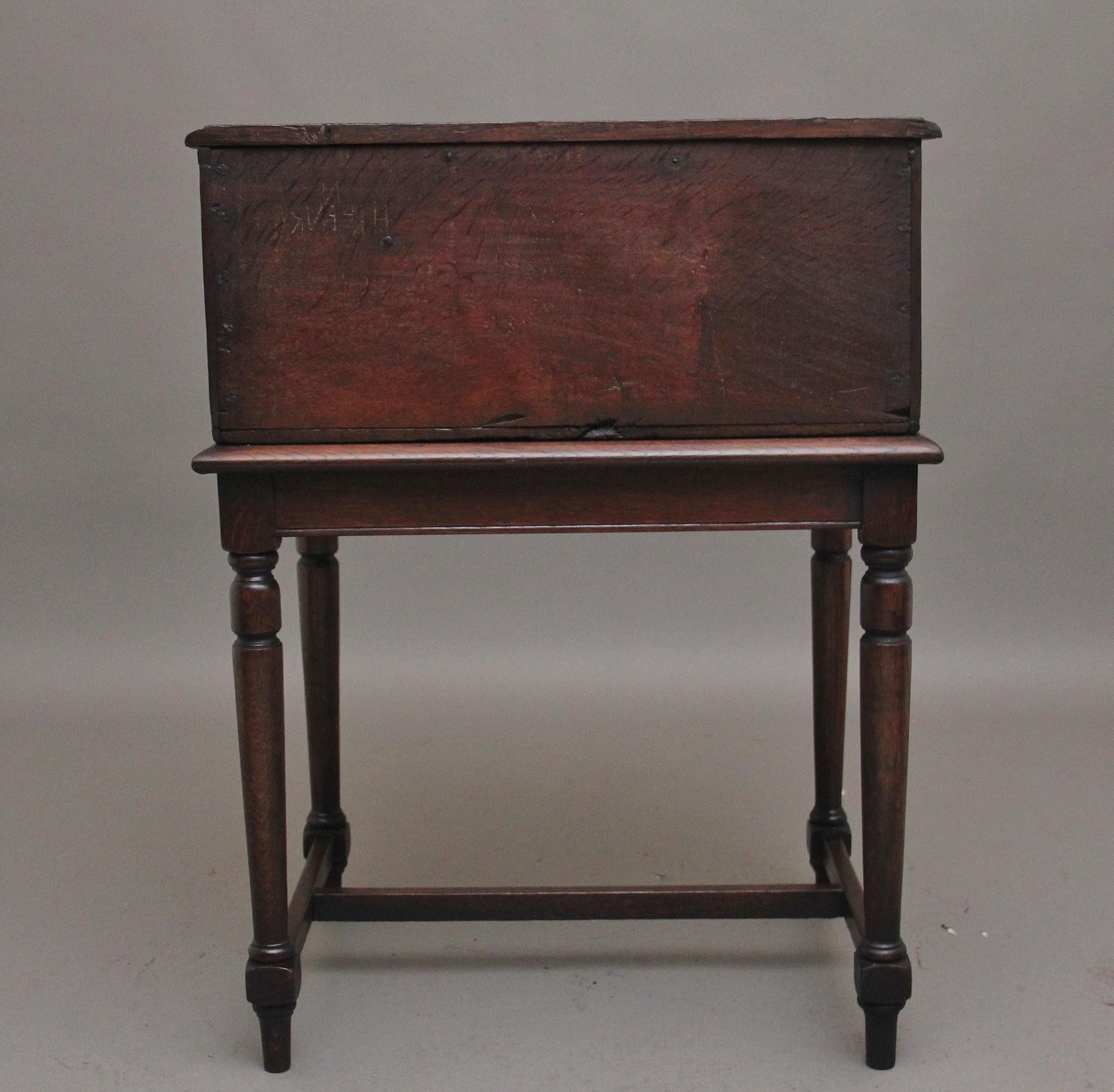 18th Century oak desk on later stand For Sale 1