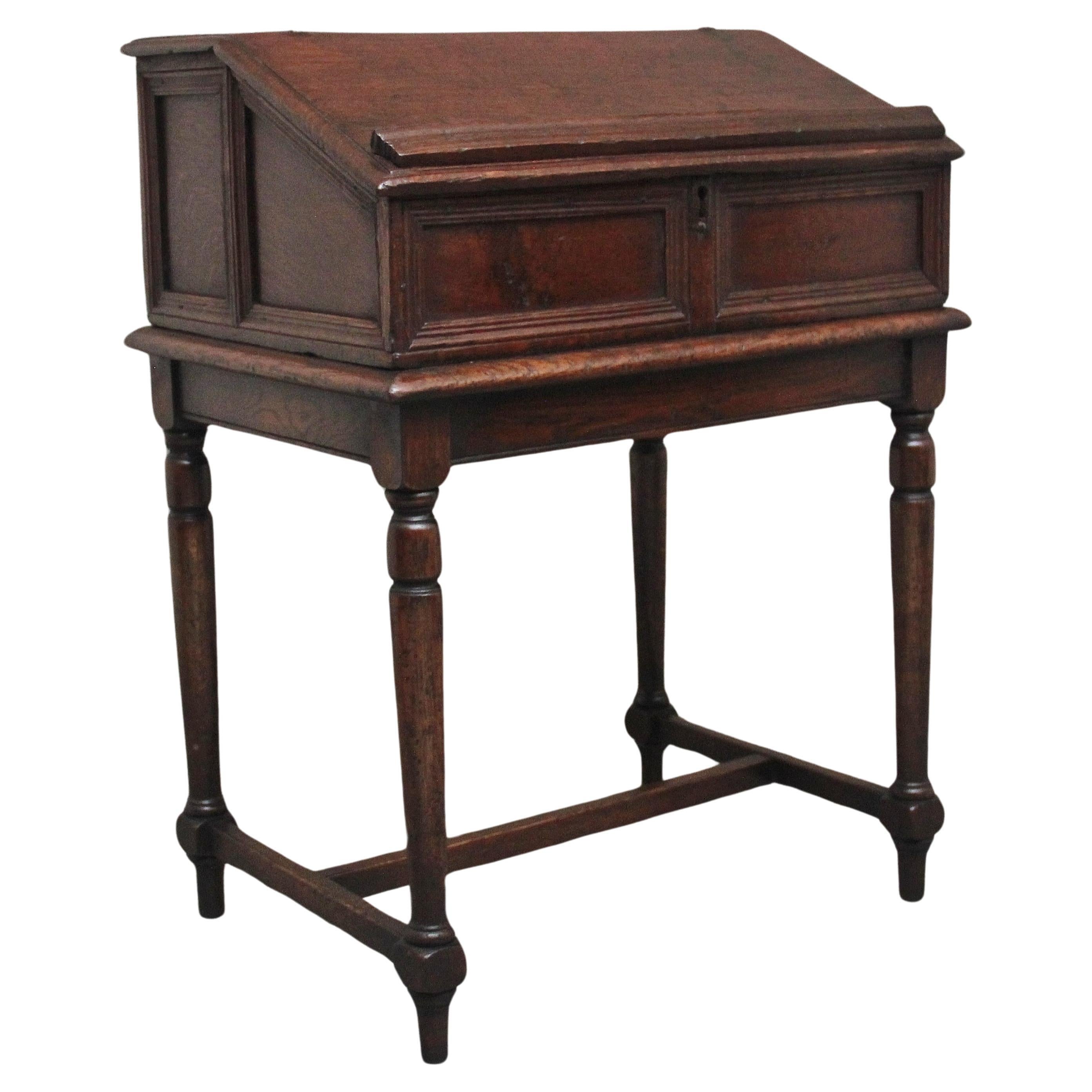 18th Century oak desk on later stand