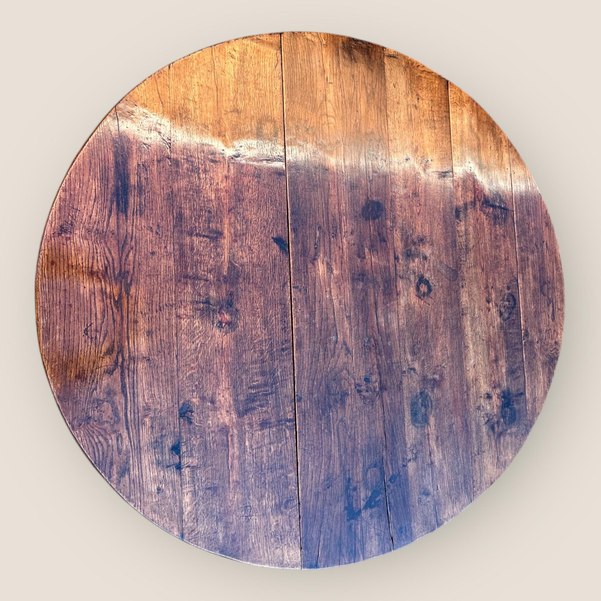 Chêne Table de salle à manger à deux pieds en Oak du 18e siècle en vente