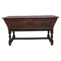 Antique 18th Century oak dough bin on stand