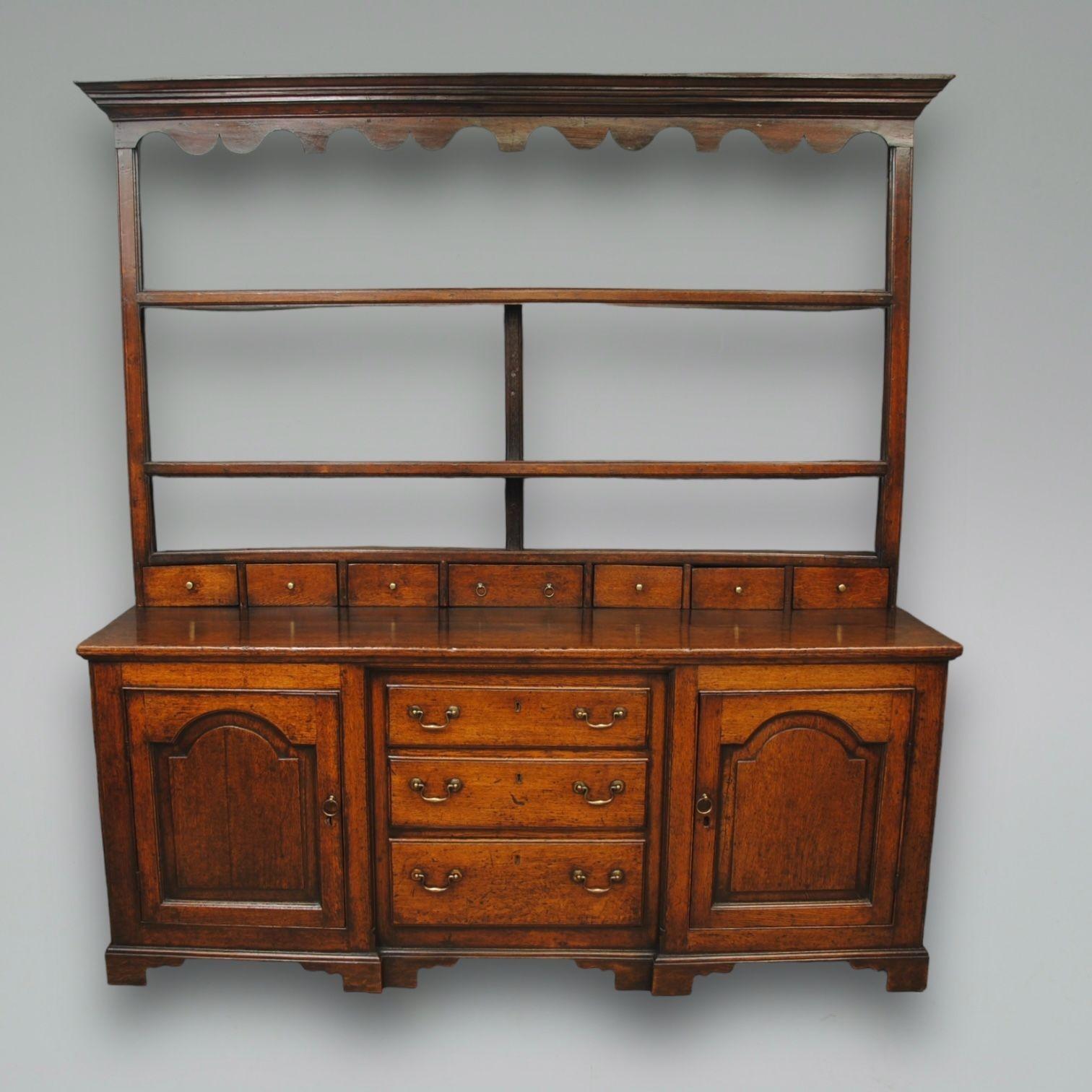 English 18th Century Oak Dresser and Rack