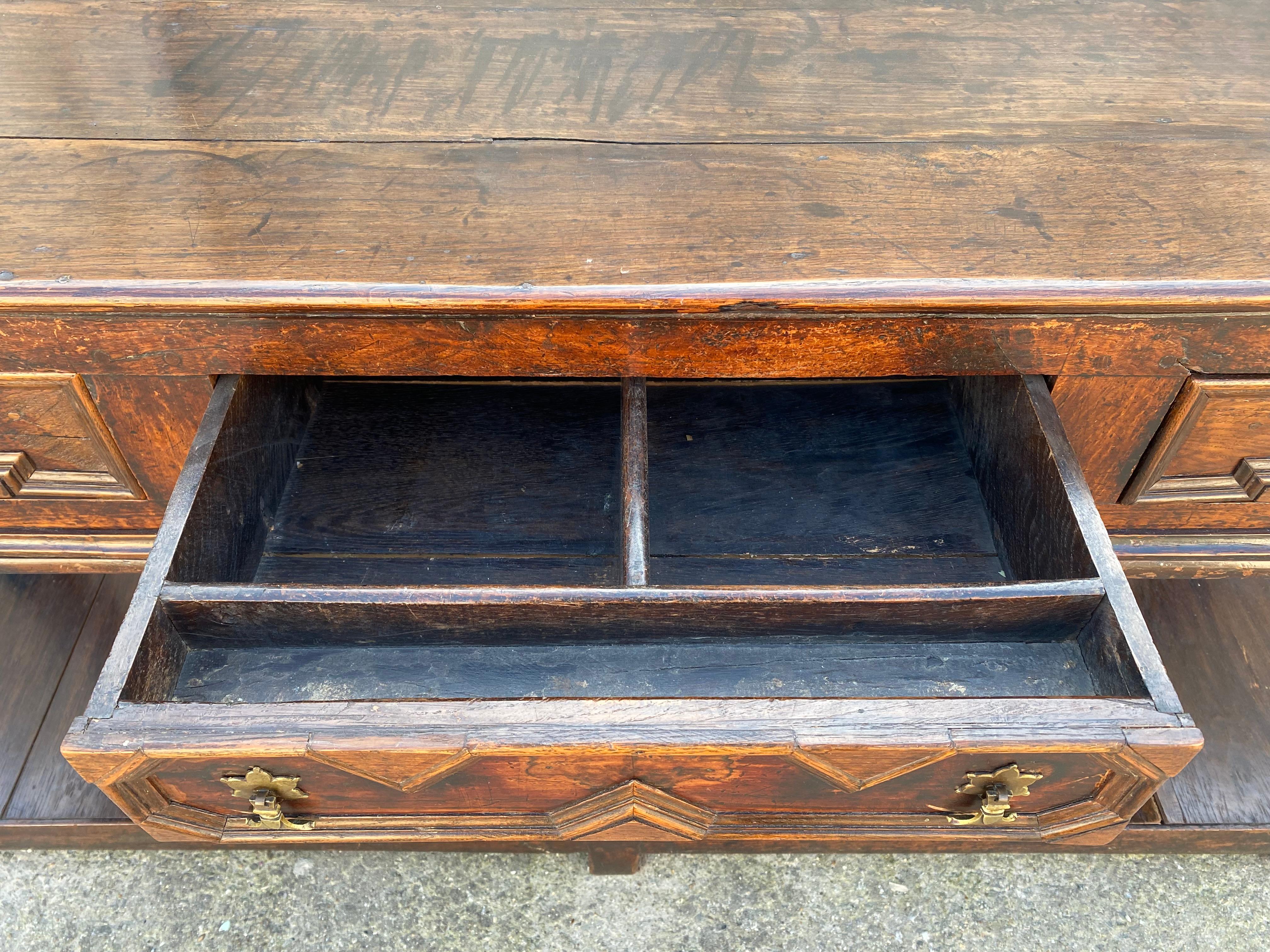 Hand-Crafted 18th Century Oak Dresser