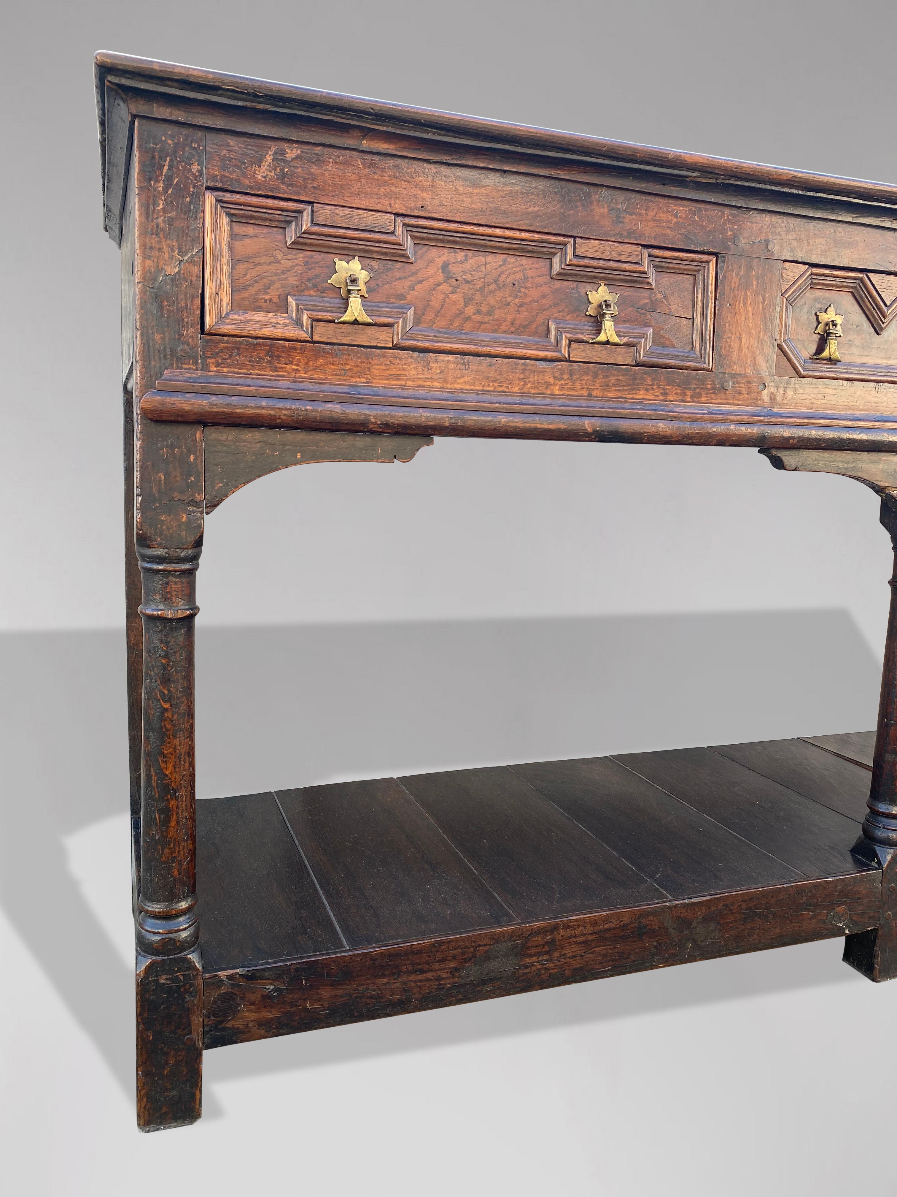 Brass 18th Century Oak Dresser