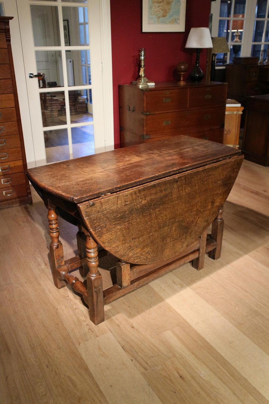 18th Century Oak Drop Leaf Table 1