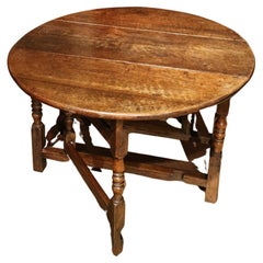 18. Jahrhundert Eichenholz-Tisch mit ausklappbaren Platten