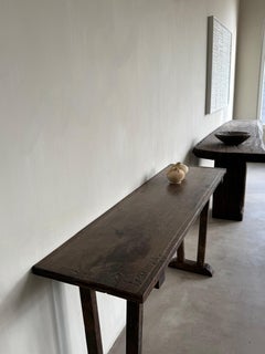 Tavolo da console francese con gamba a V in Oak del XVIII secolo