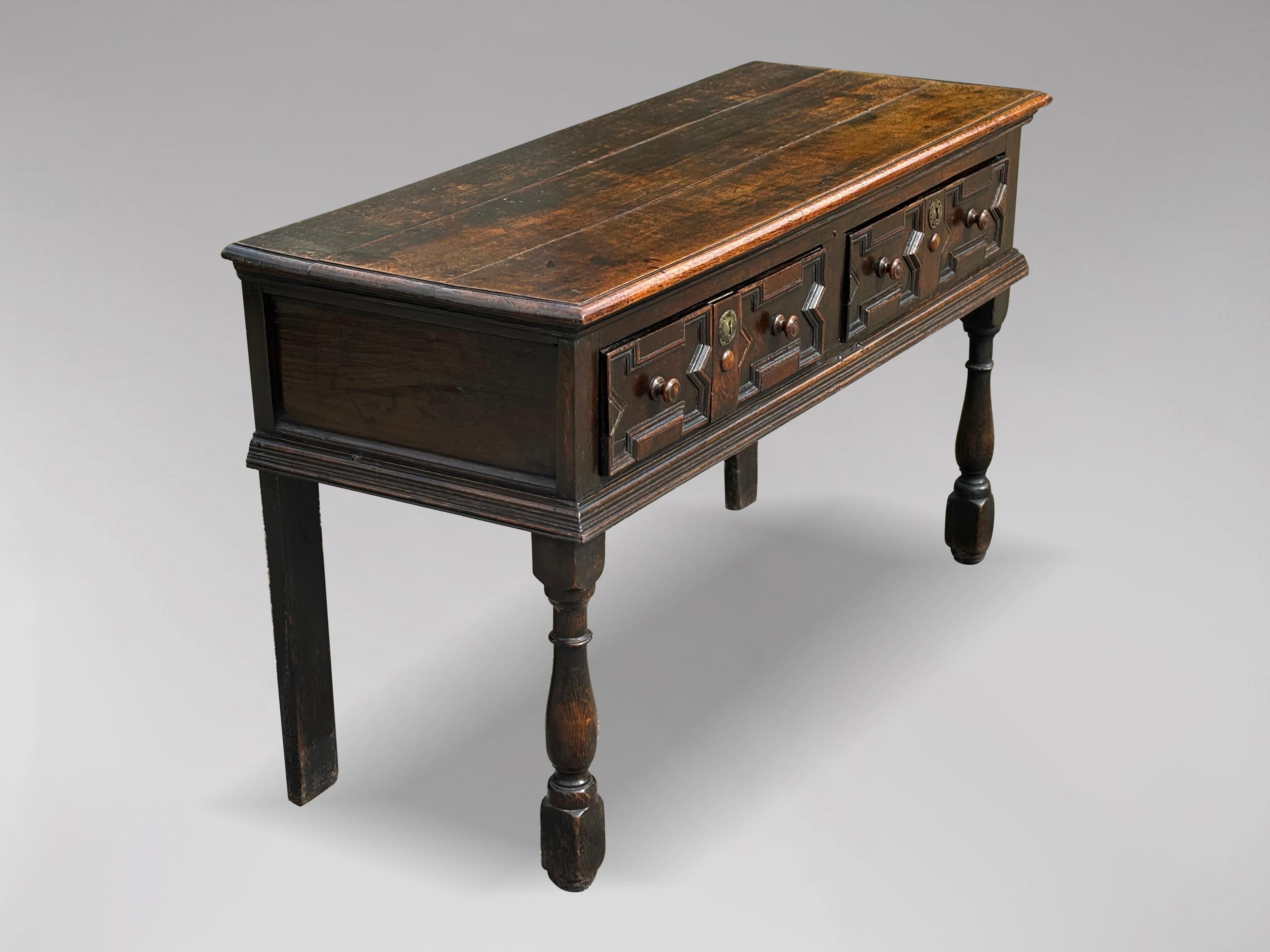 George I 18th Century Oak Geometric Dresser For Sale