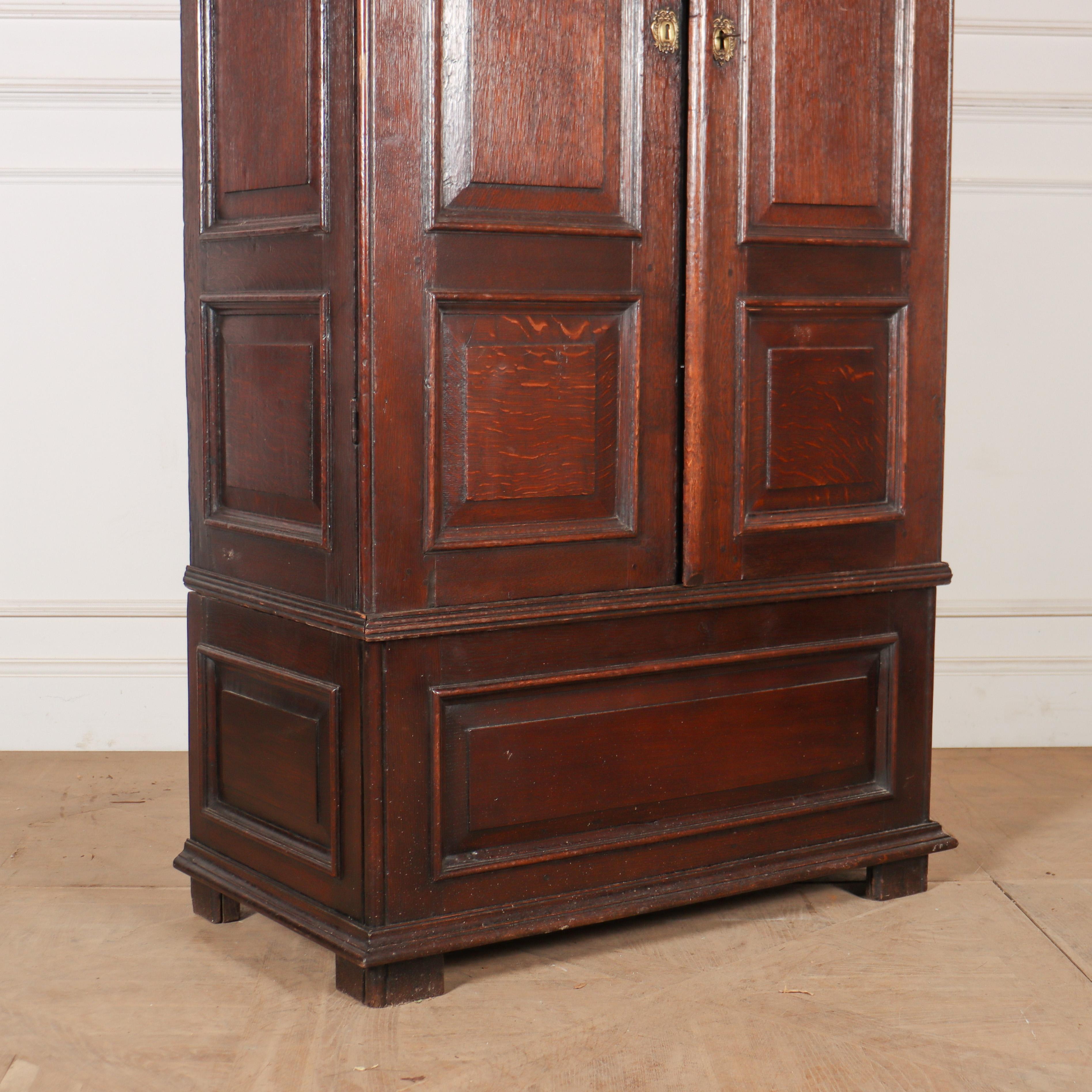 English 18th Century Oak Hall Cupboard For Sale
