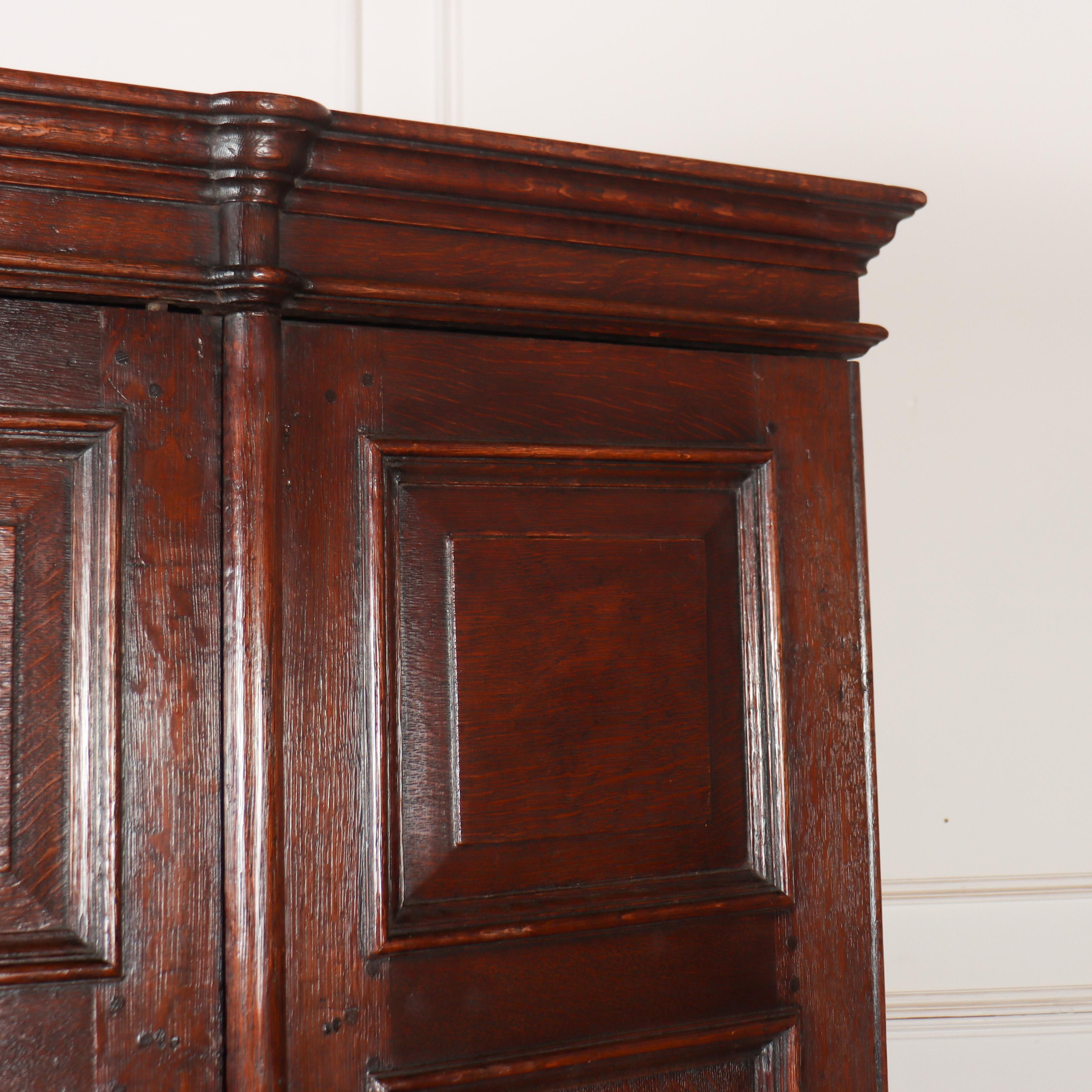 18th Century and Earlier 18th Century Oak Hall Cupboard For Sale