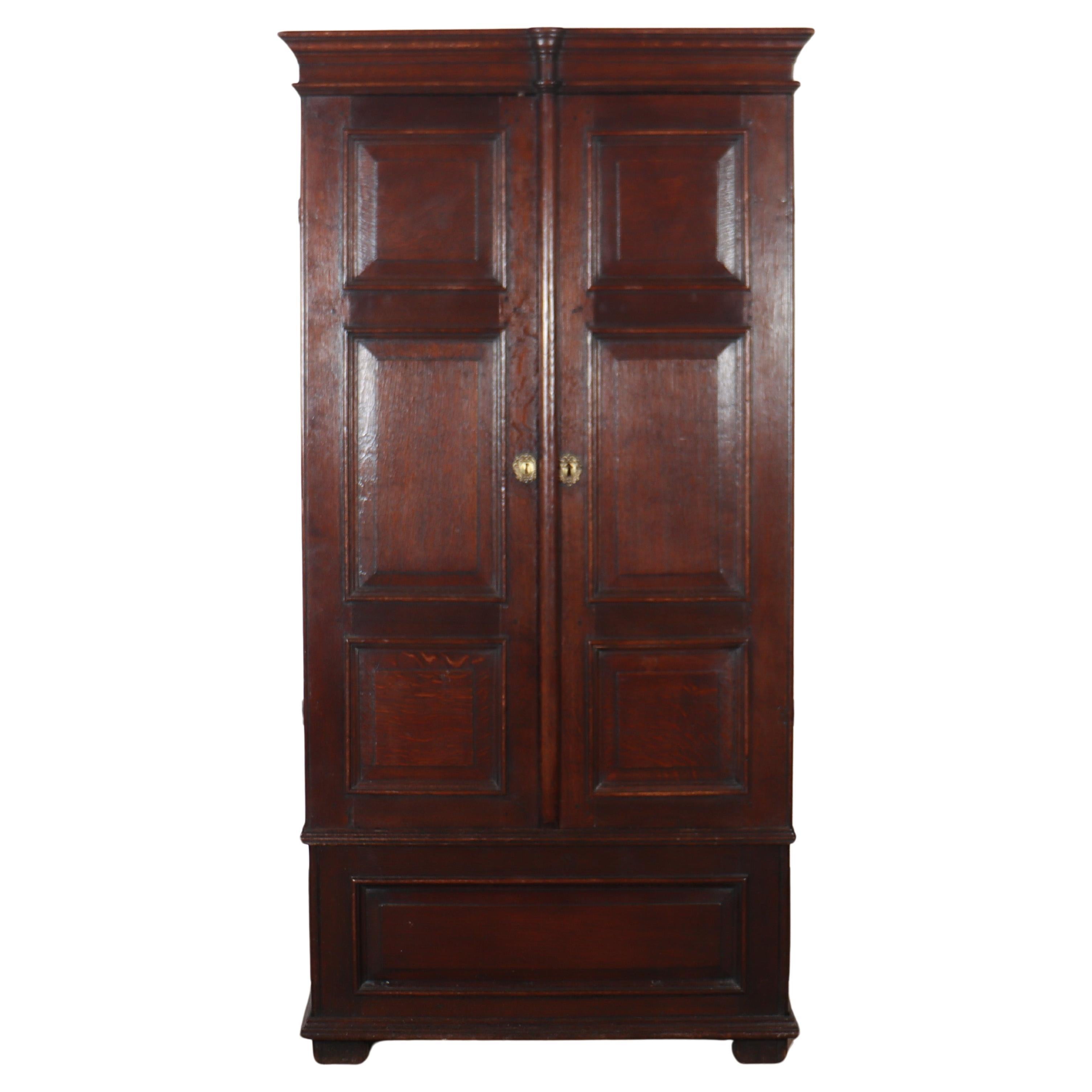 18th Century Oak Hall Cupboard For Sale