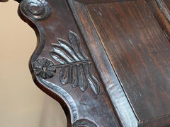 18th century oak lambing chair with drawer