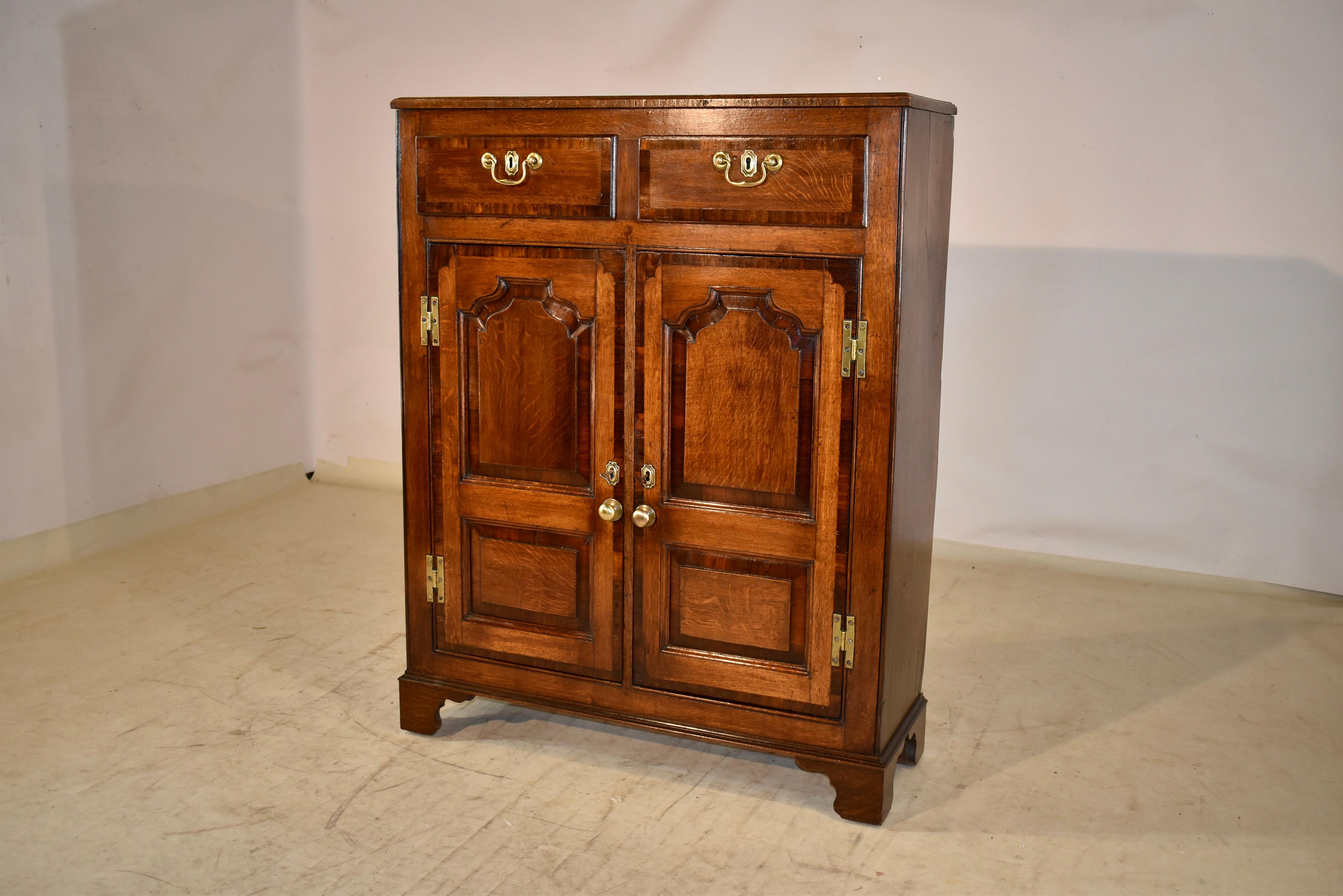 18th Century Oak Lancashire Cupboard In Good Condition For Sale In High Point, NC
