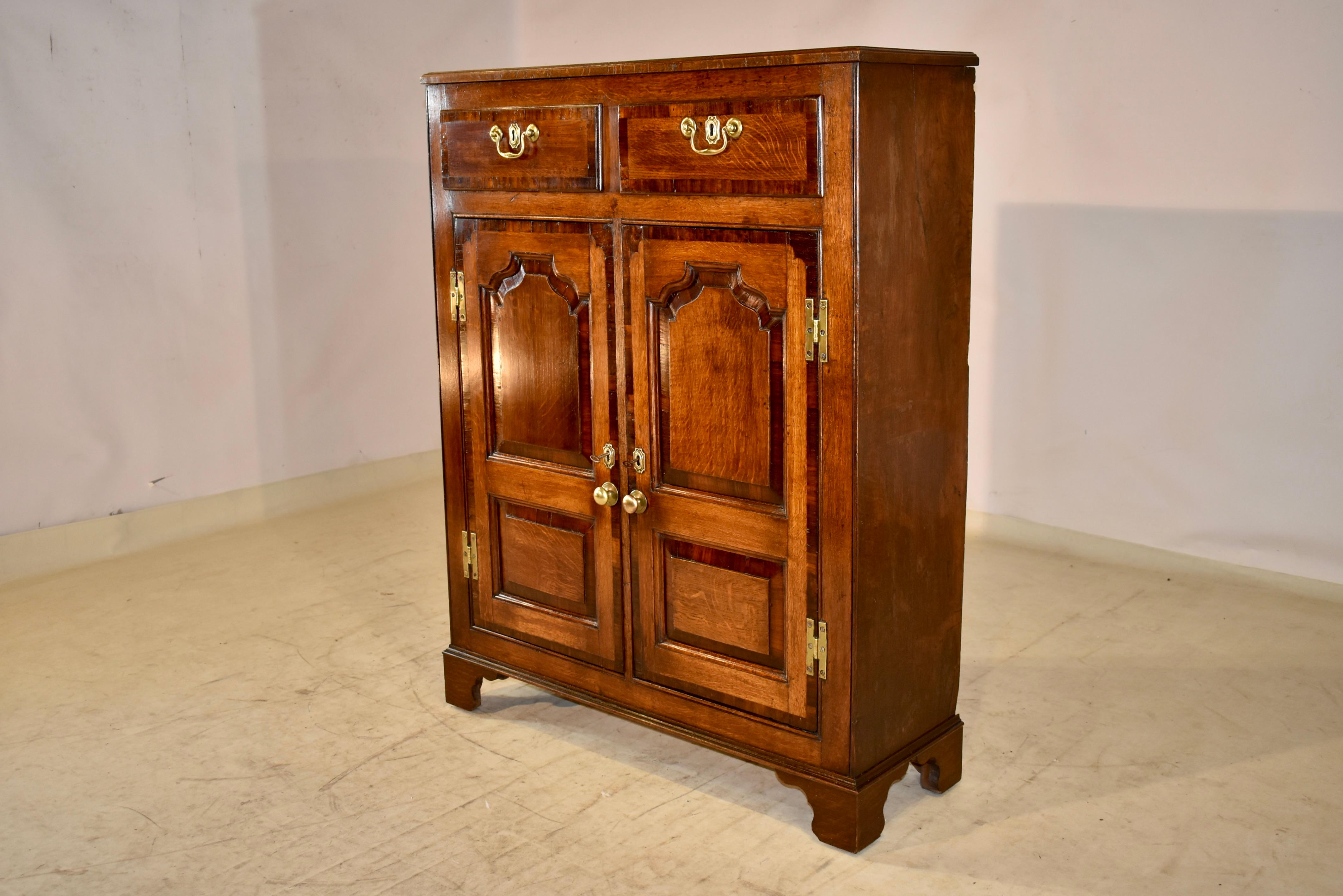 18th Century and Earlier 18th Century Oak Lancashire Cupboard For Sale