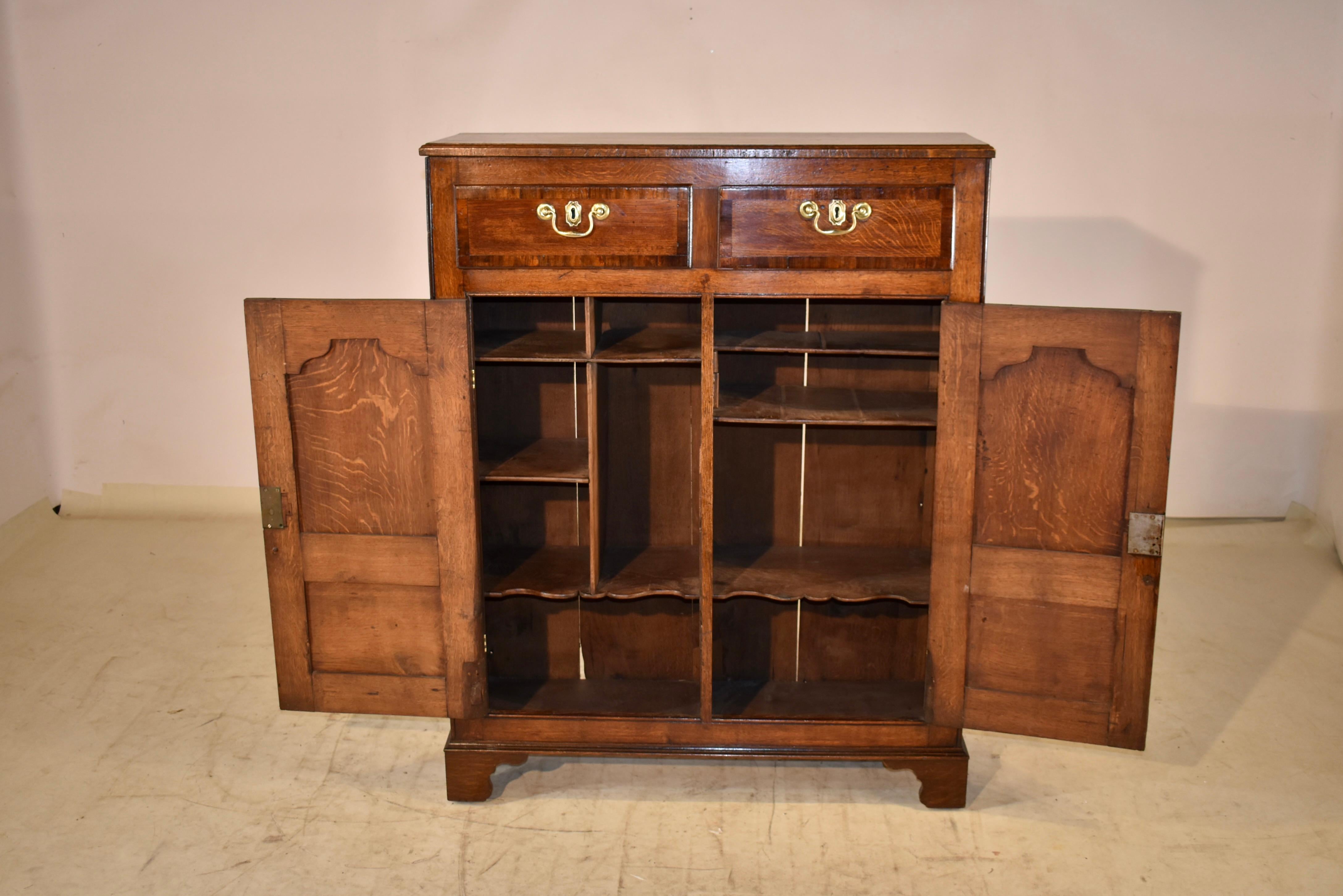 Mahogany 18th Century Oak Lancashire Cupboard For Sale