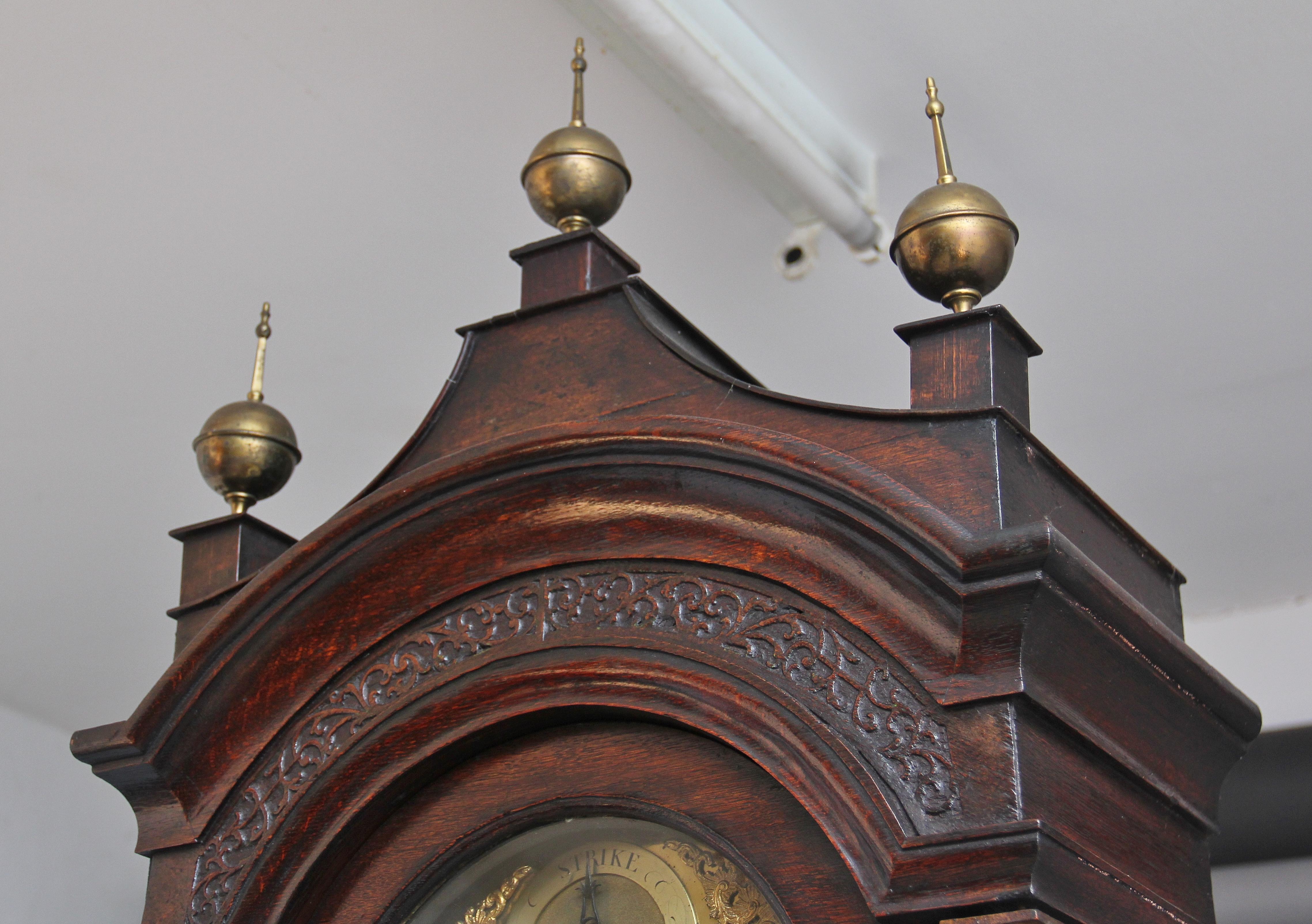 18th Century Oak Long Case Clock 1