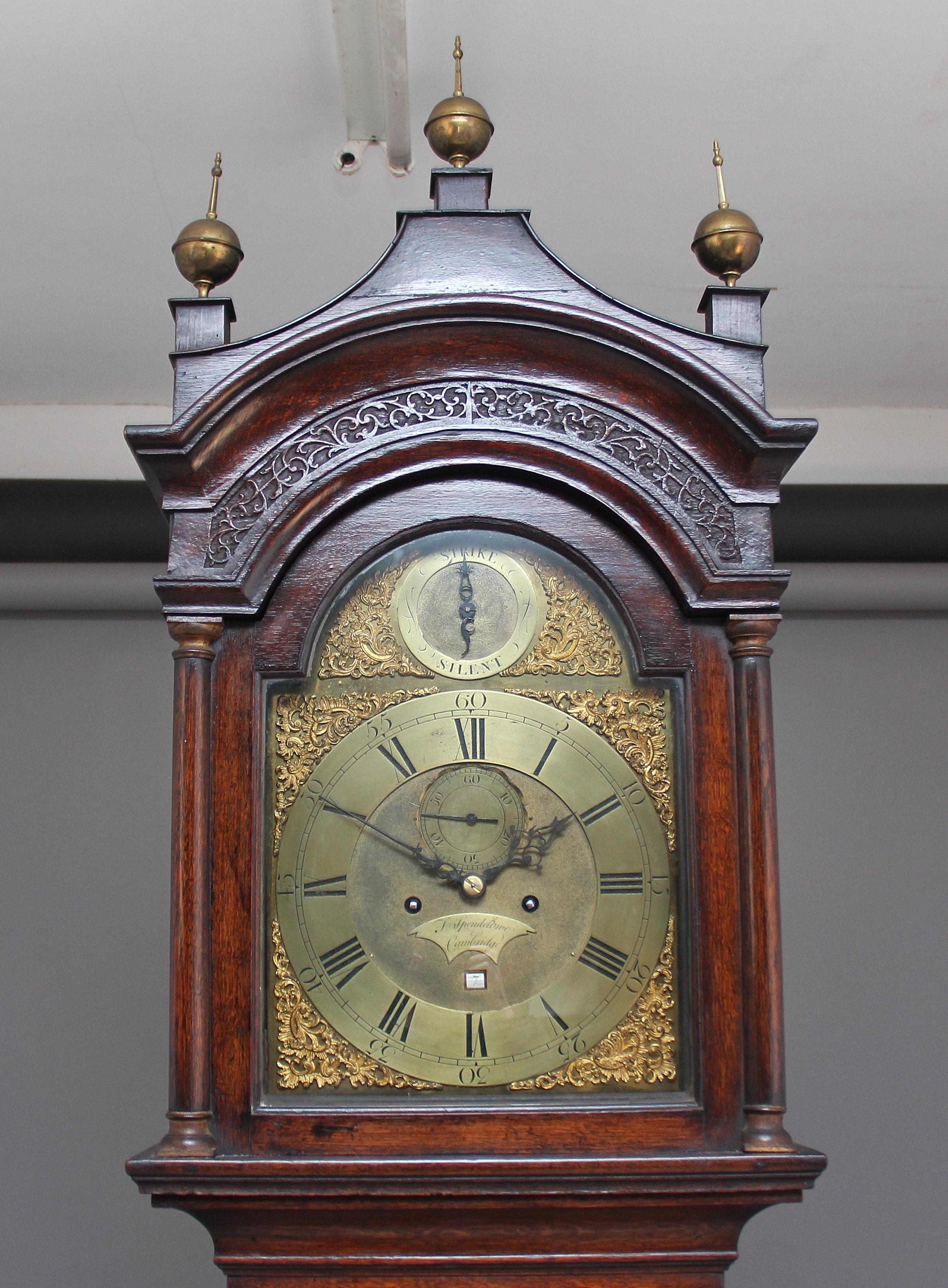 Late 18th Century 18th Century Oak Long Case Clock