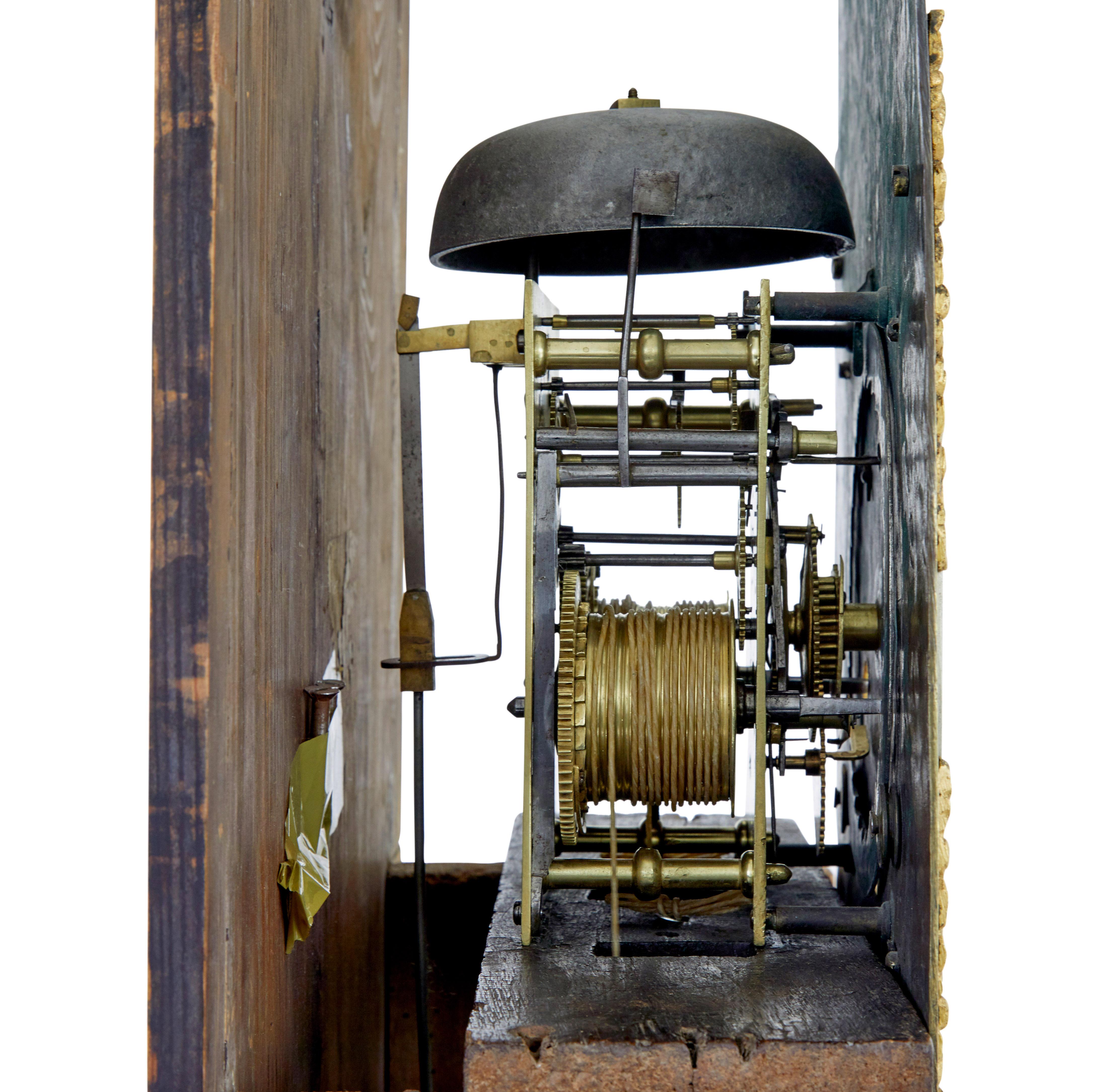 18th Century oak longcase clock by james draycot wells For Sale 3