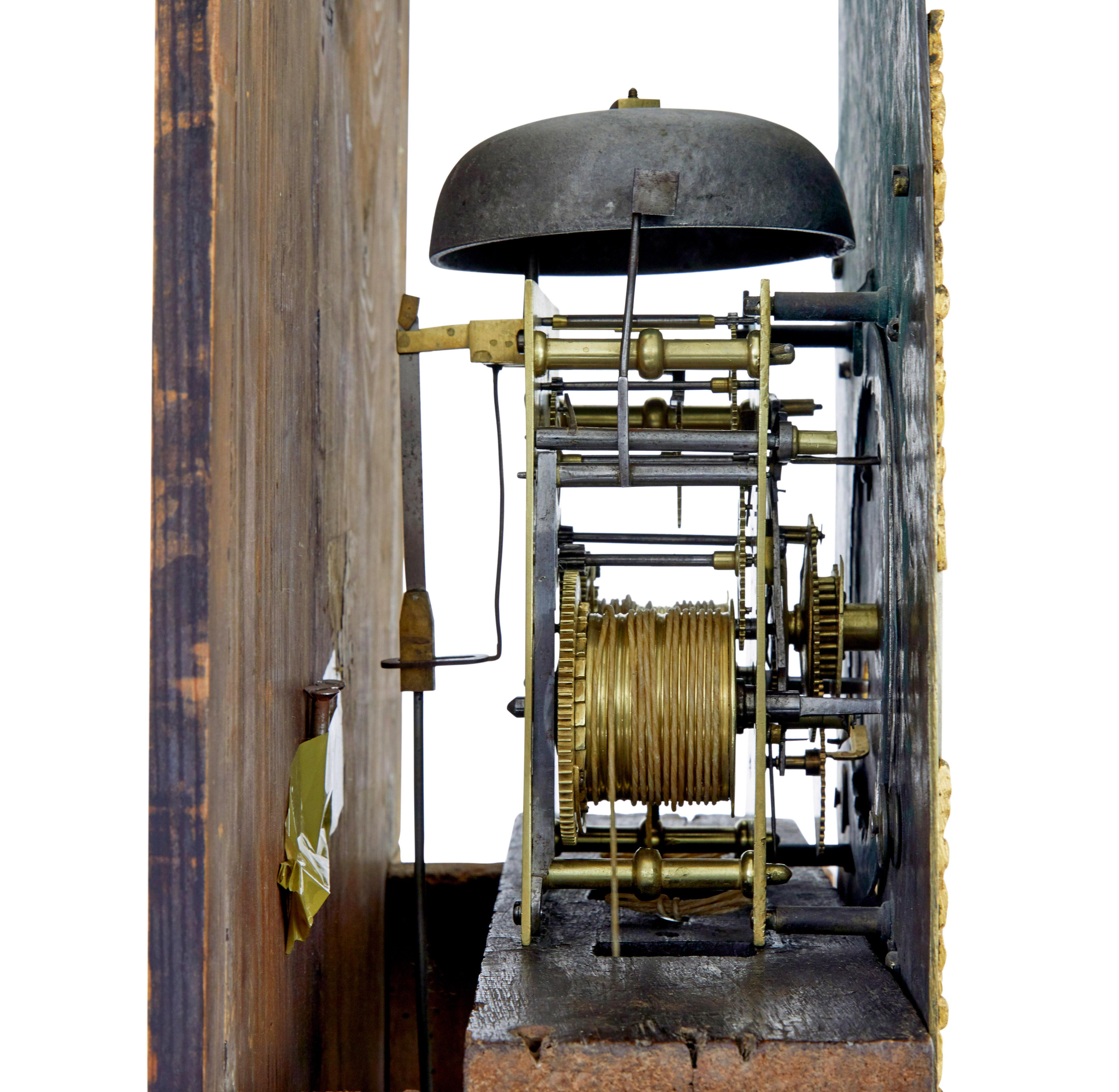 18th century oak longcase clock by James Draycot Wells in vendita 2
