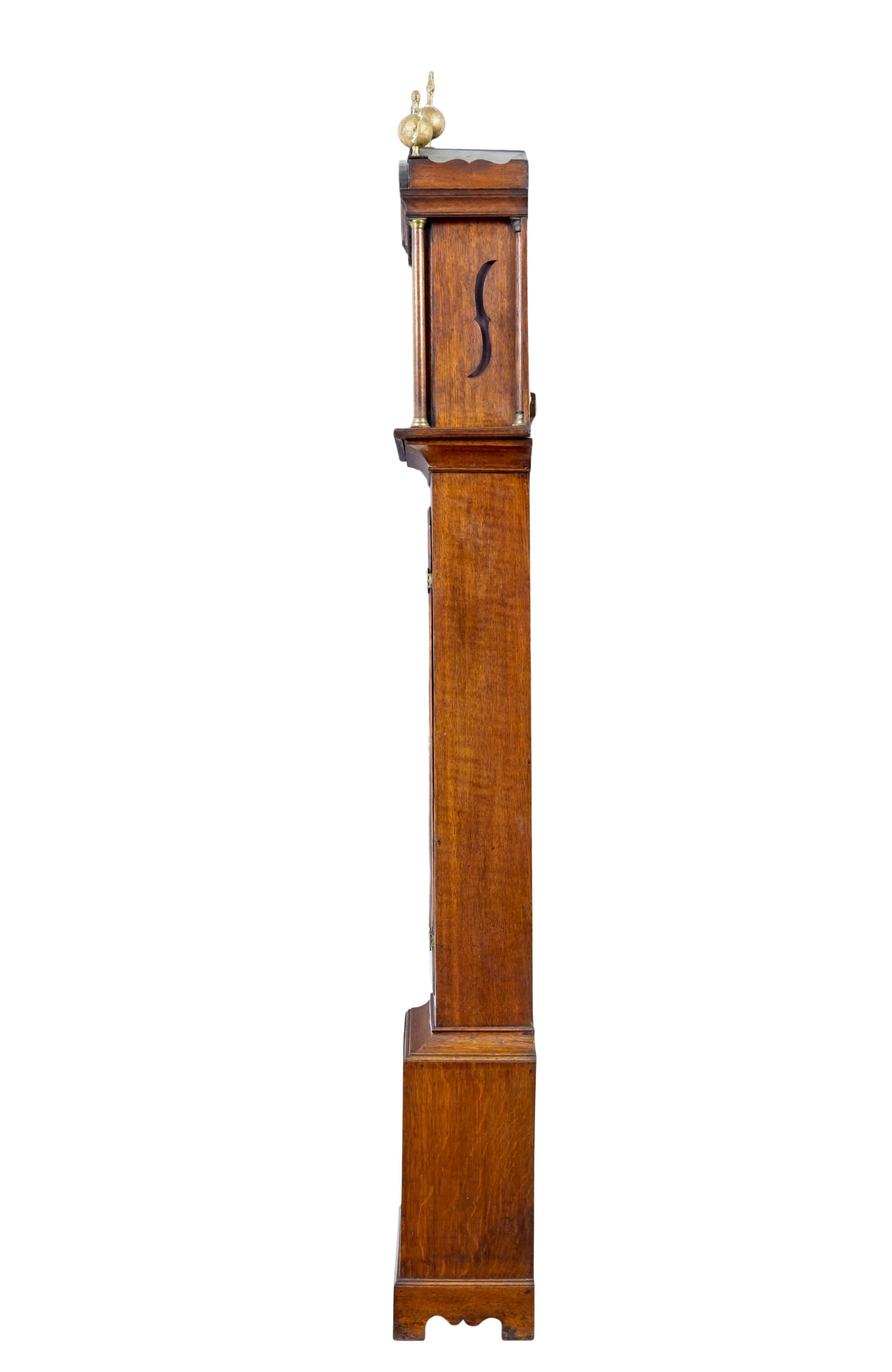 Georgiano 18th century oak longcase clock by James Draycot Wells in vendita