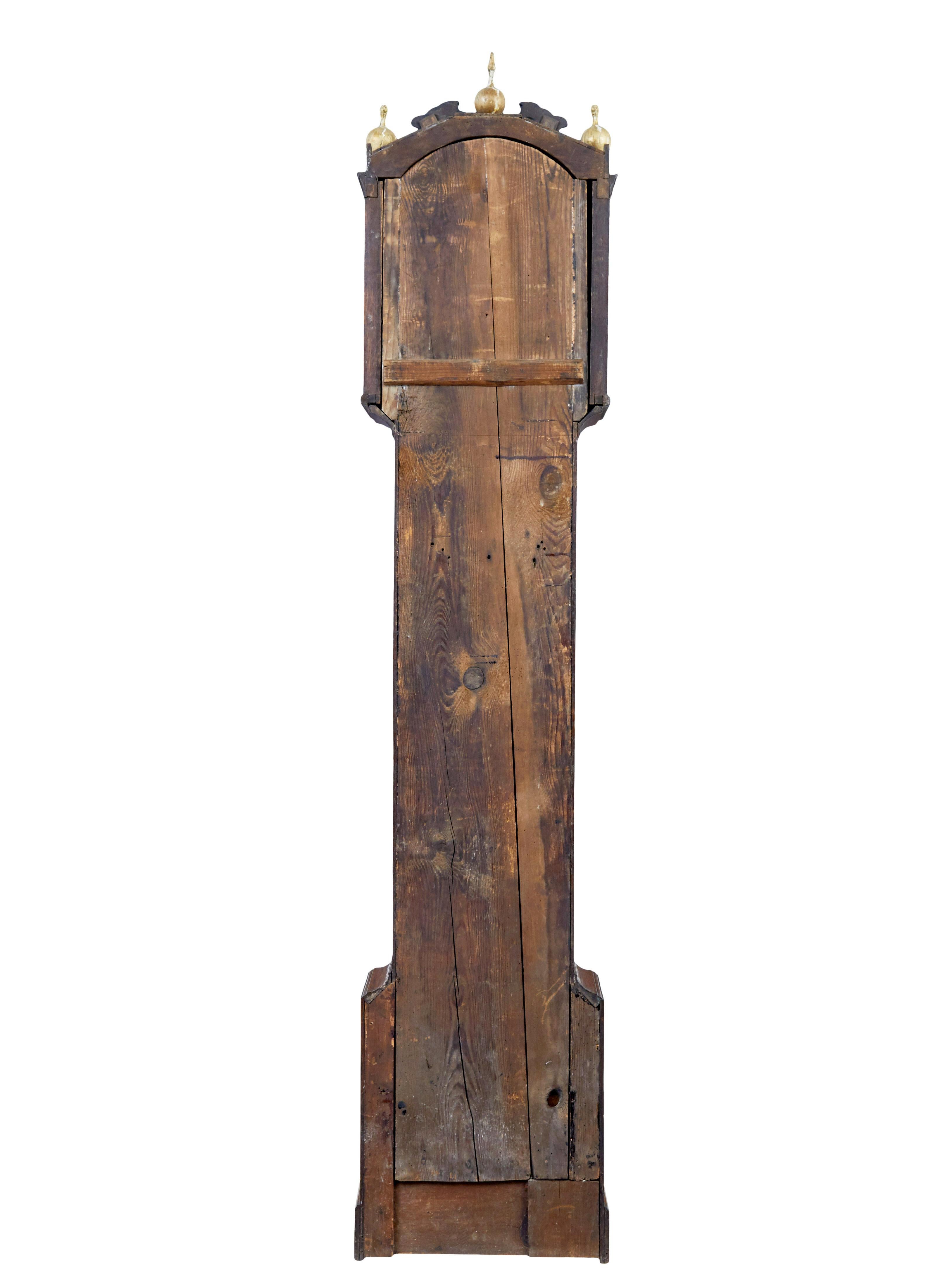English 18th Century oak longcase clock by james draycot wells For Sale