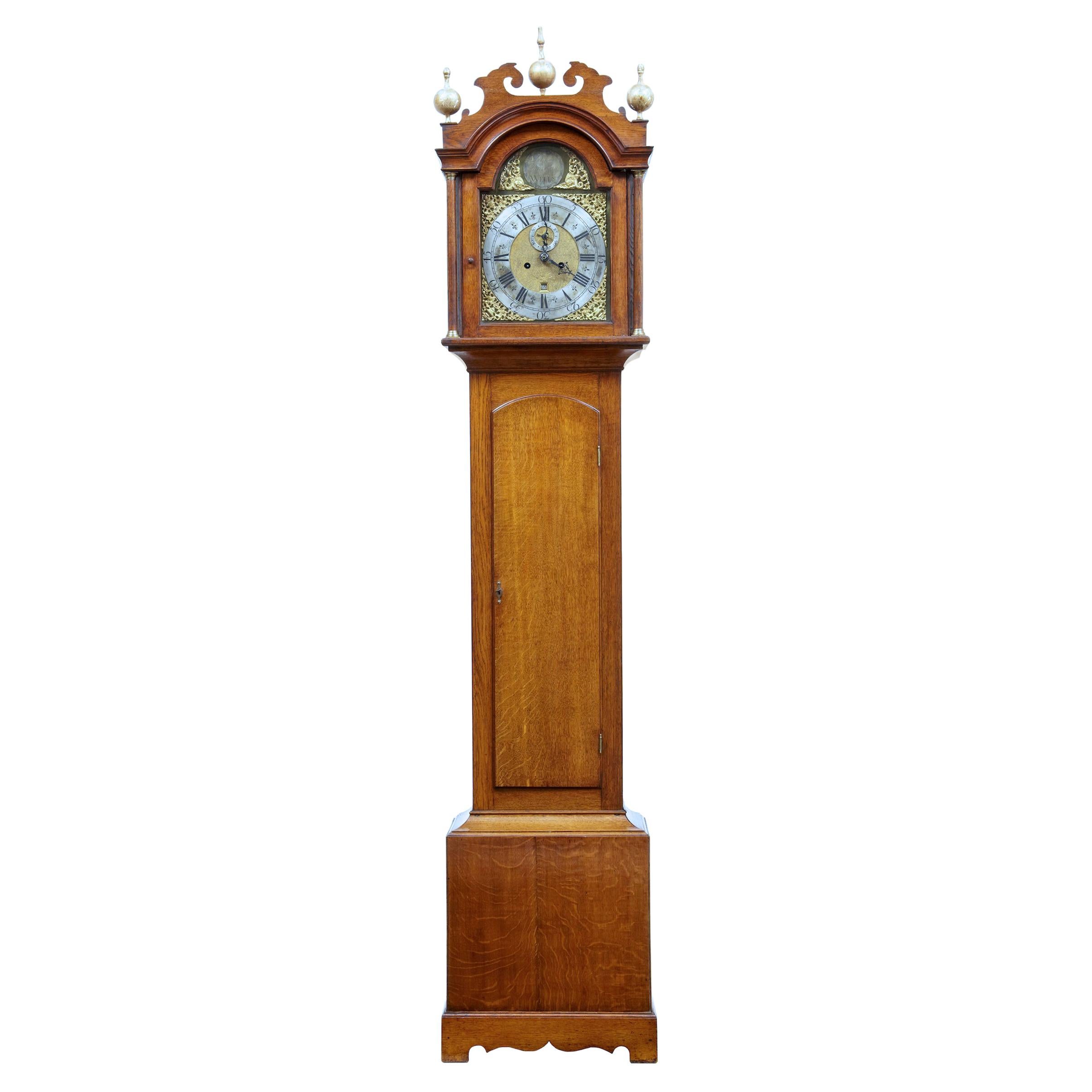 18th Century Oak Longcase Clock by James Draycot Wells