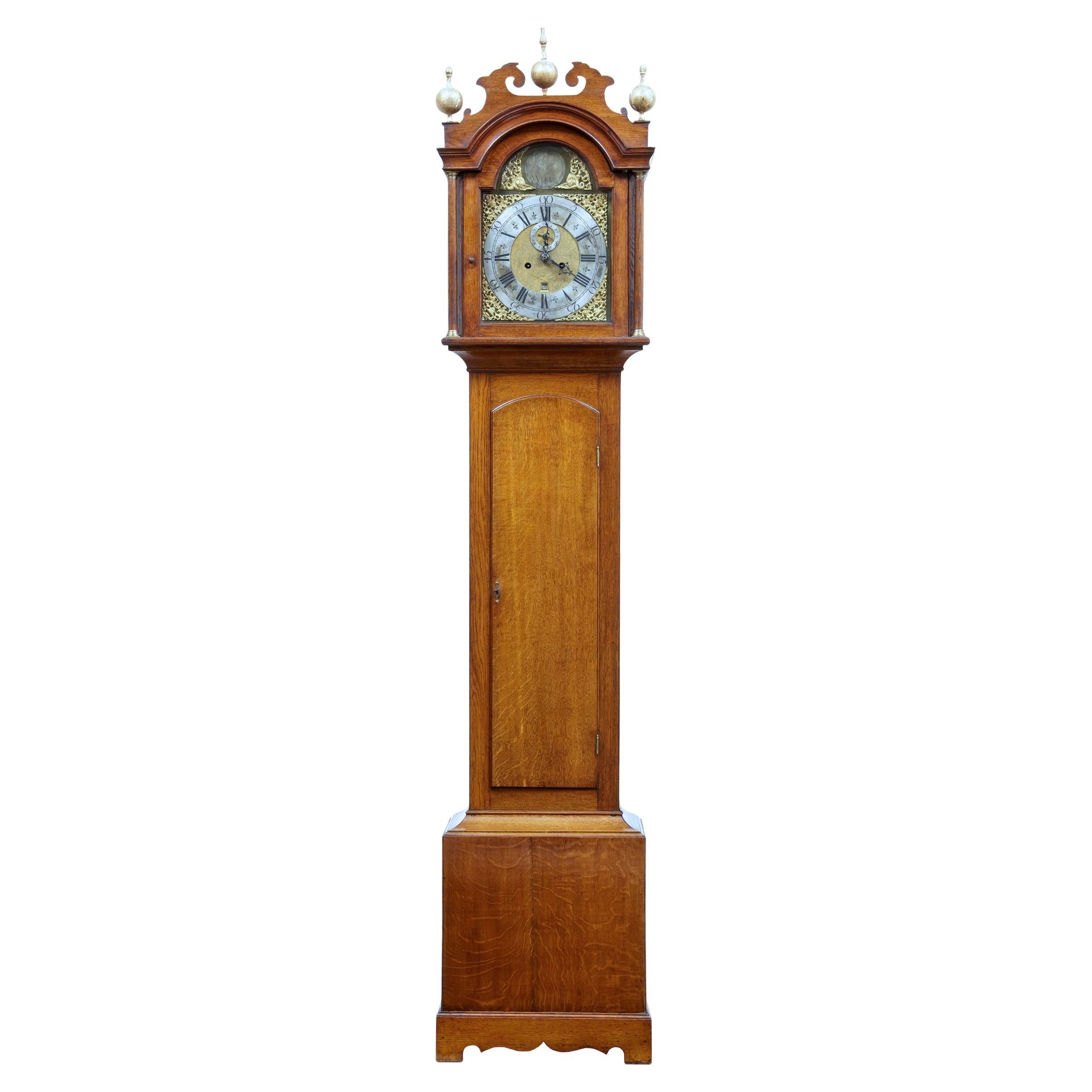 18th Century Oak Longcase Clock by James Draycot Wells