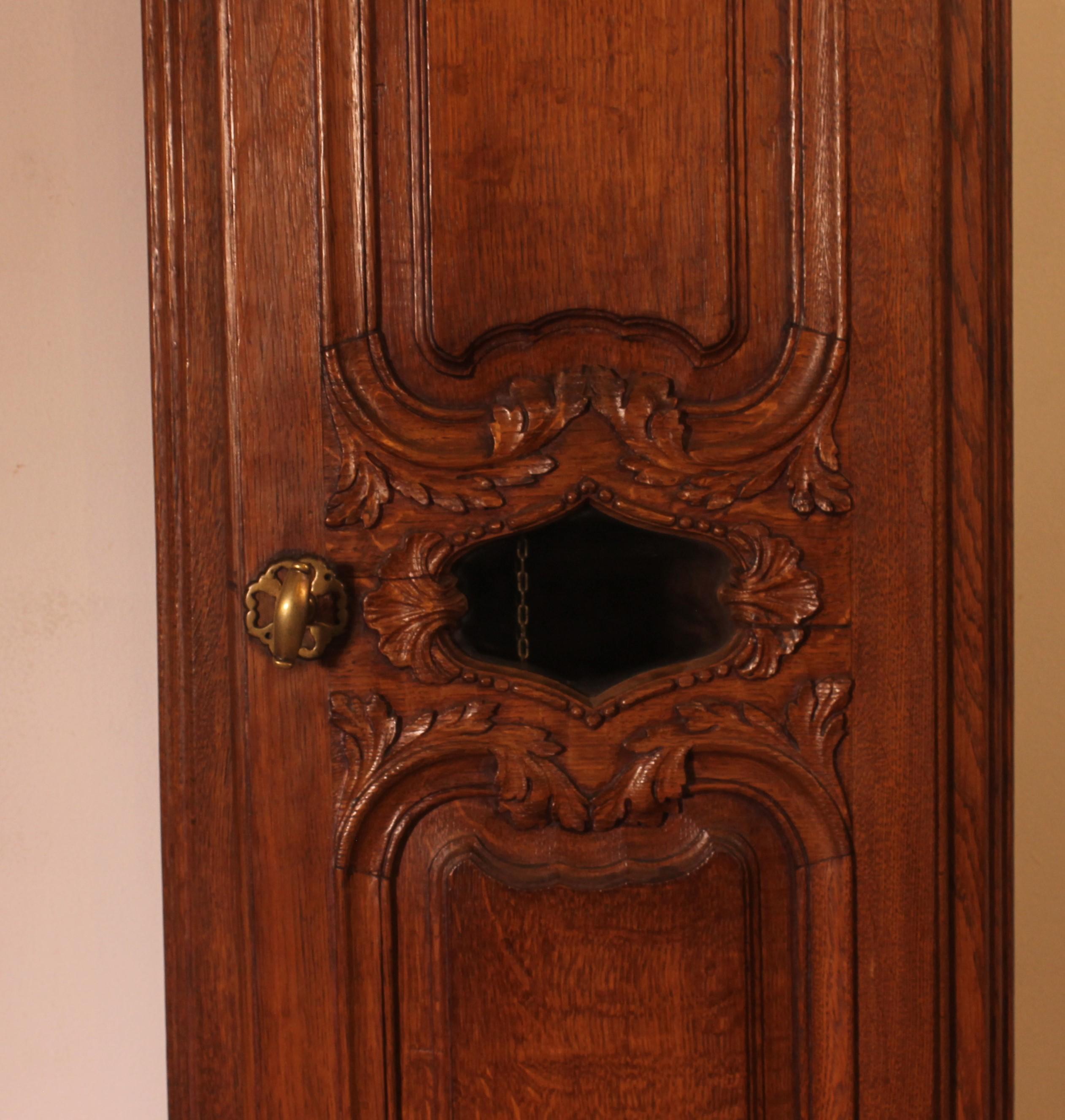 Louis XV 18th Century Oak Longcase Clock From Belgium For Sale