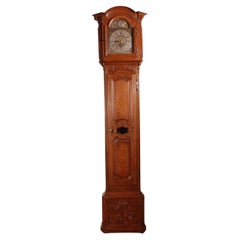 Antique 18th Century Oak Longcase Clock From Belgium