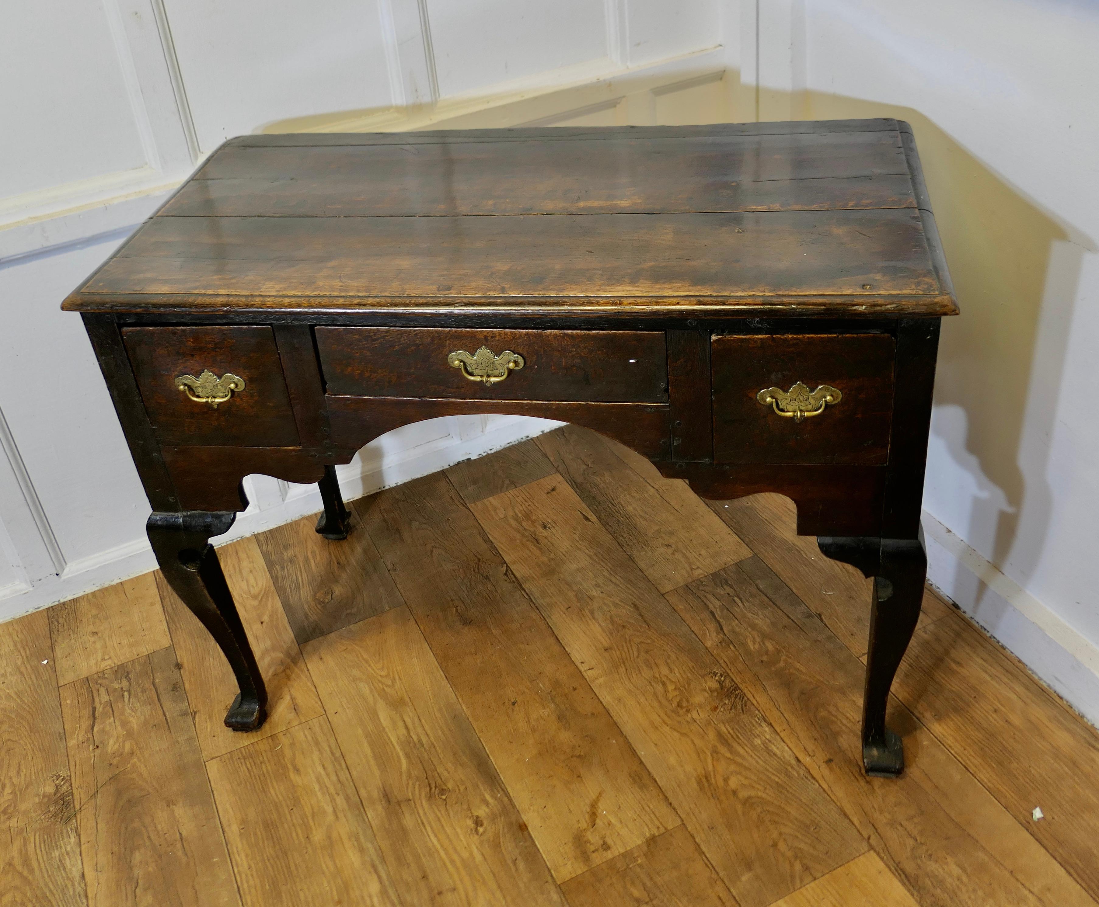 18th Century and Earlier 18th Century Oak Low Boy Desk  This is a good solid country made piece  For Sale